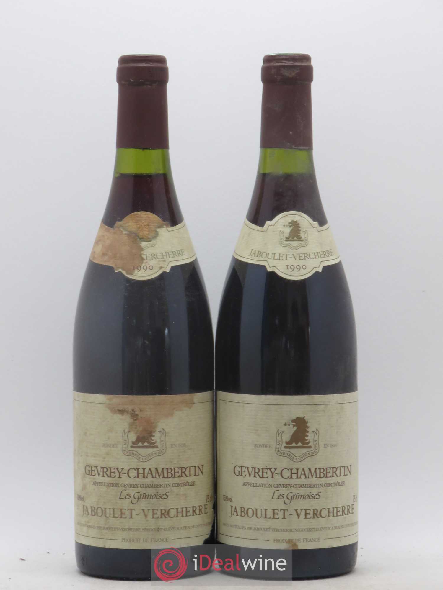 Gevrey-Chambertin Les Grimoises Jaboulet Vercherre 1990 - Posten von 2 Flaschen - 0