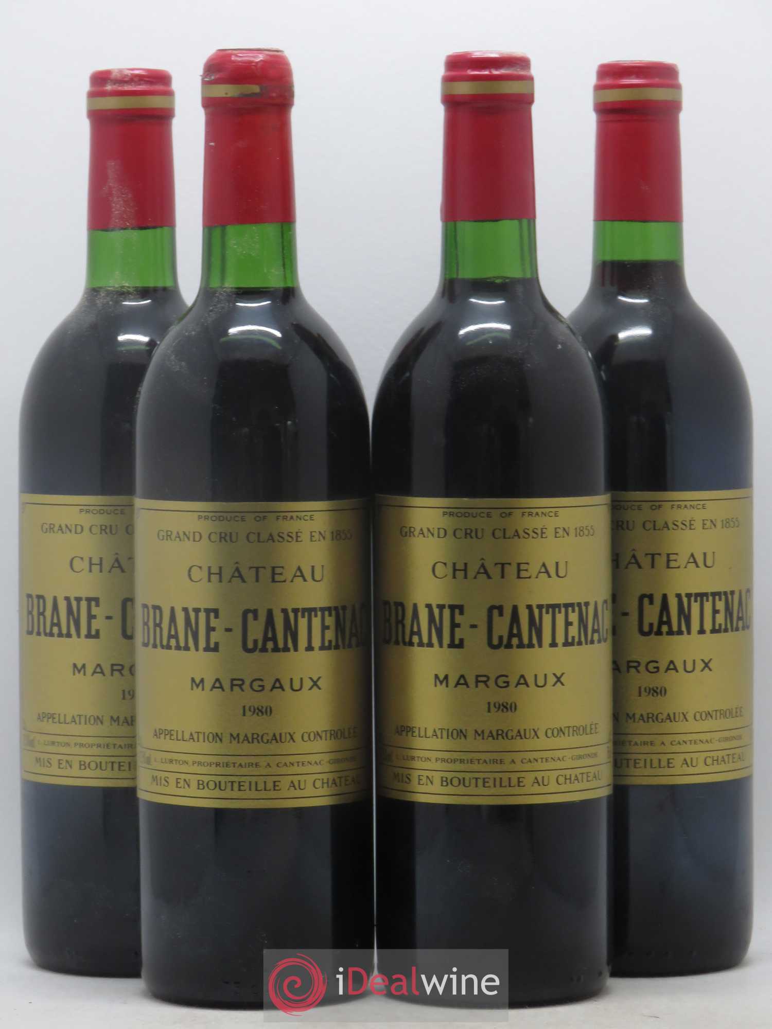 Château Brane Cantenac 2ème Grand Cru Classé 1980 - Lot de 4 bouteilles - 0