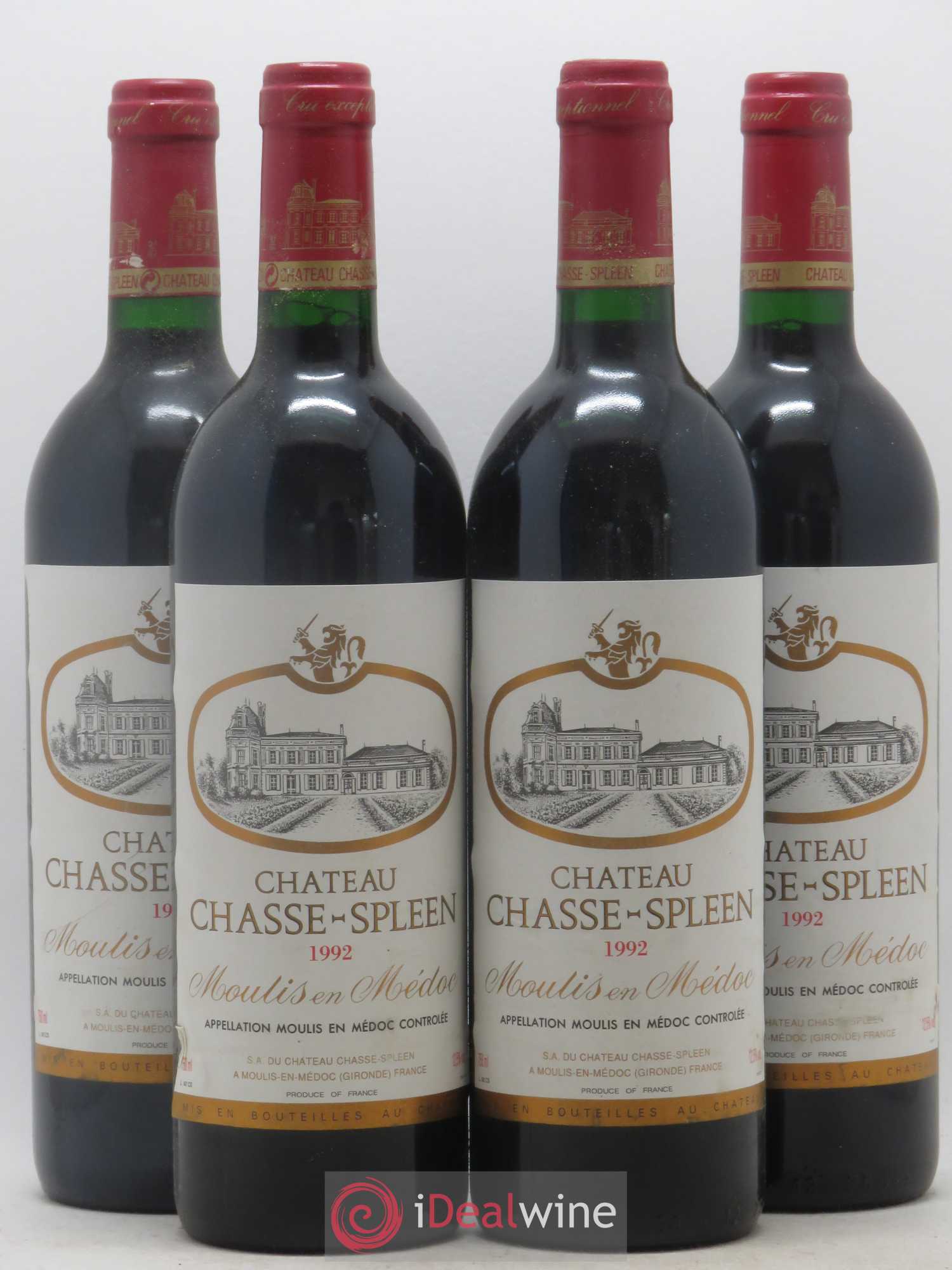 Château Chasse Spleen 1992 - Lot de 4 bouteilles - 0