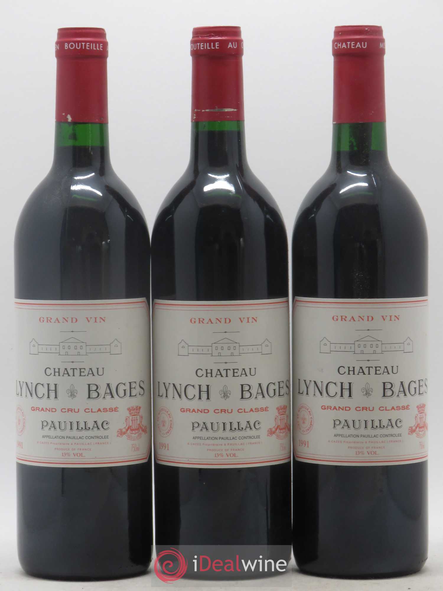 Château Lynch Bages 5ème Grand Cru Classé 1991 - Lot de 3 bouteilles - 0