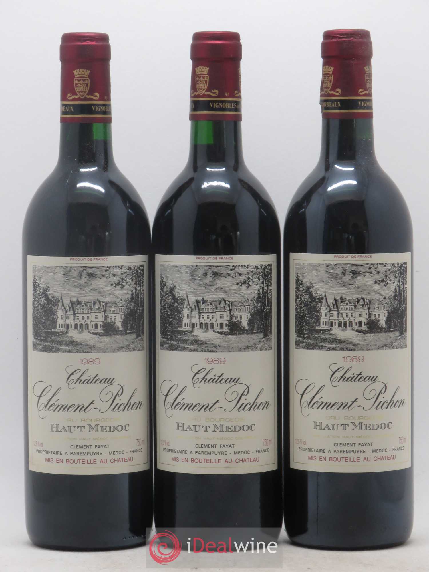 Château Clément-Pichon Cru Bourgeois 1989 - Lot de 12 bouteilles - 1