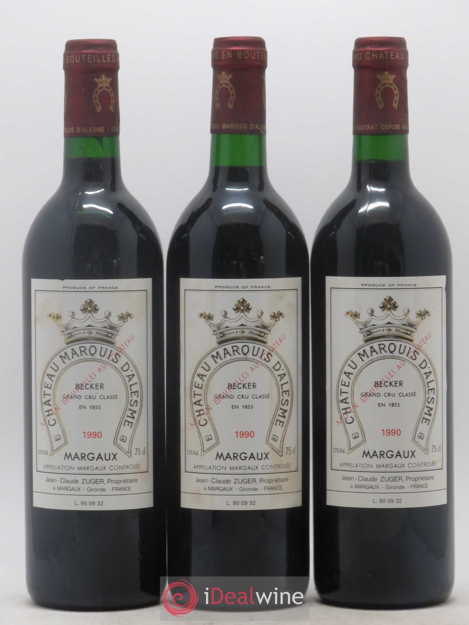 Château Marquis d'Alesme 1990 - Lot de 12 bouteilles - 2