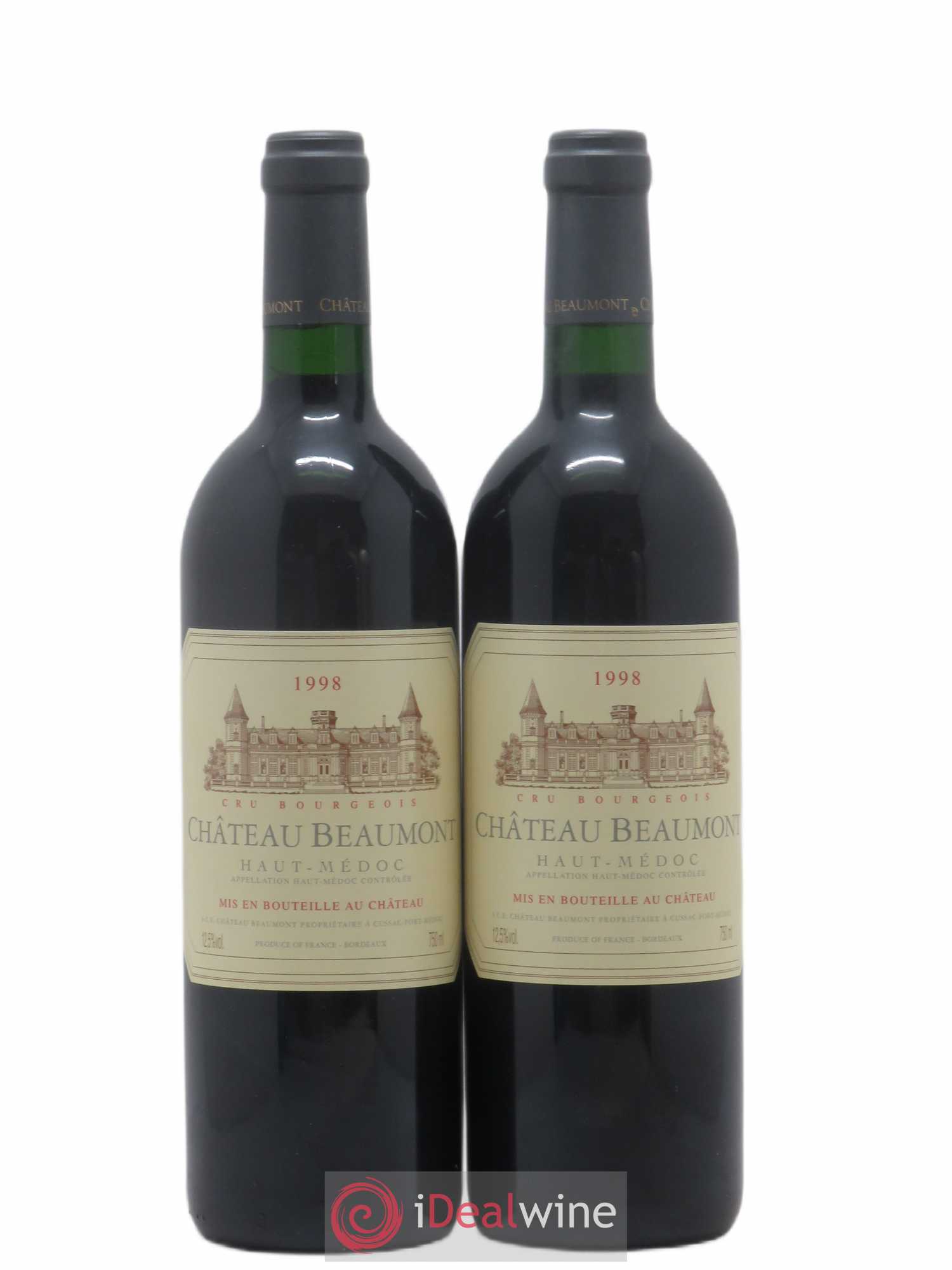Château Beaumont Cru Bourgeois 1998 - Lot de 2 bouteilles - 0