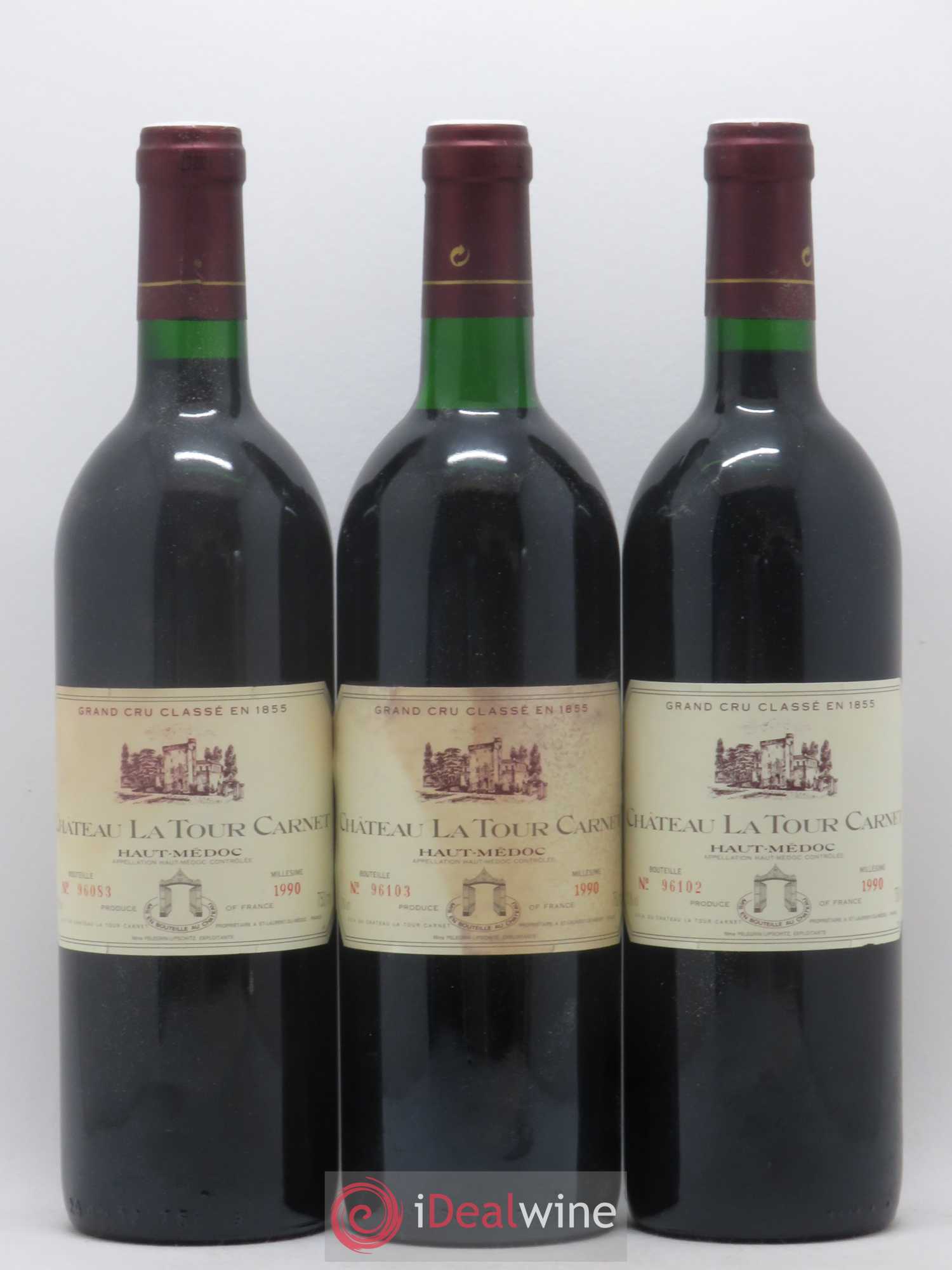 Château la Tour Carnet 4ème Grand Cru Classé 1990 - Lot de 6 bouteilles - 1