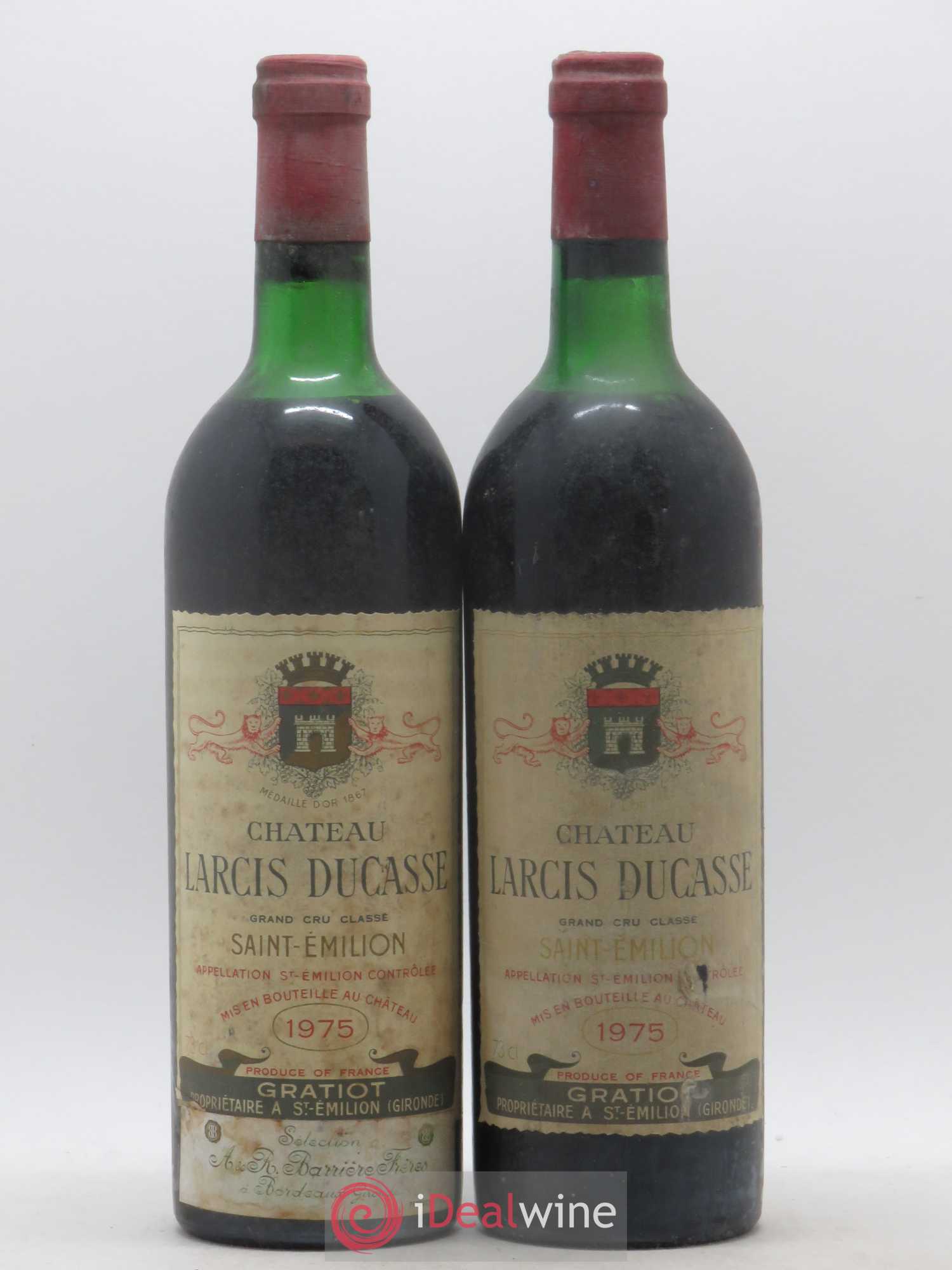 Château Larcis Ducasse 1er Grand Cru Classé B 1975 - Lot de 2 bouteilles - 0