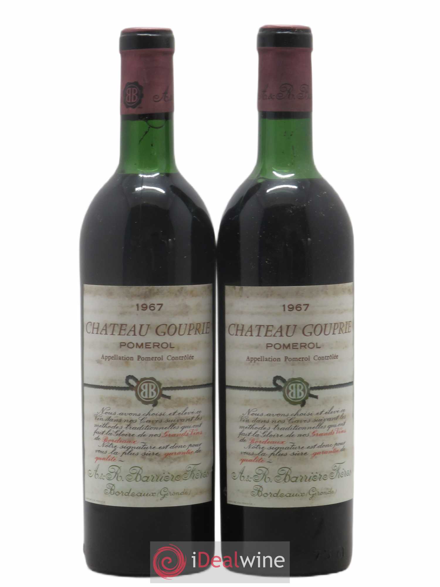 Pomerol Gouprie 1967 - Lot de 2 bouteilles - 0