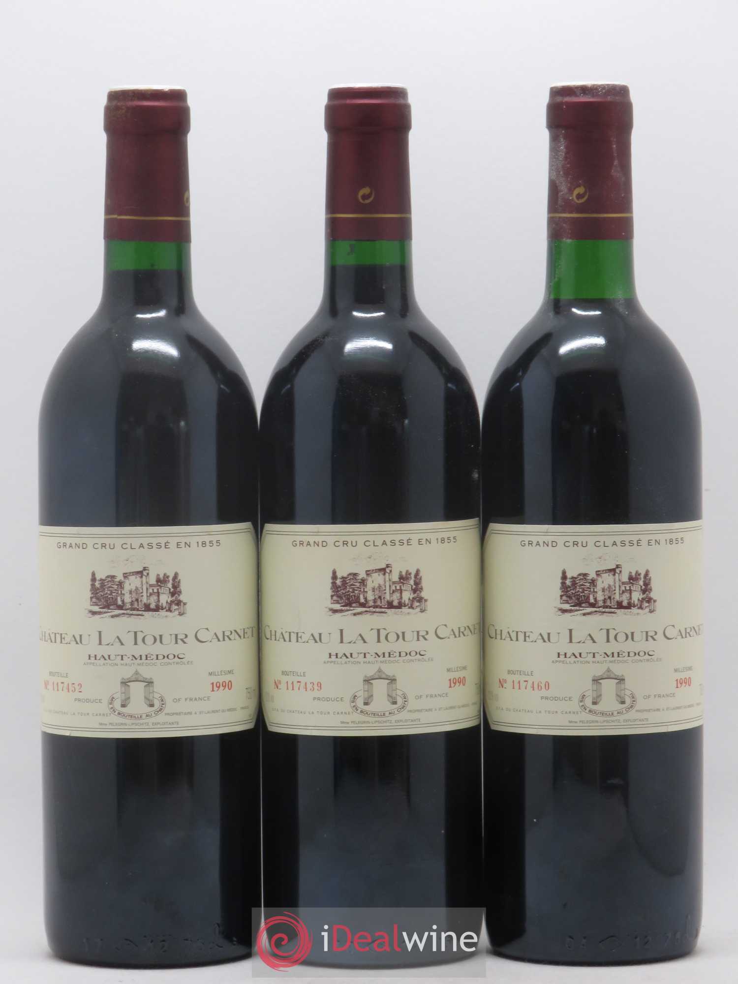 Château la Tour Carnet 4ème Grand Cru Classé 1990 - Lot de 6 bouteilles - 1