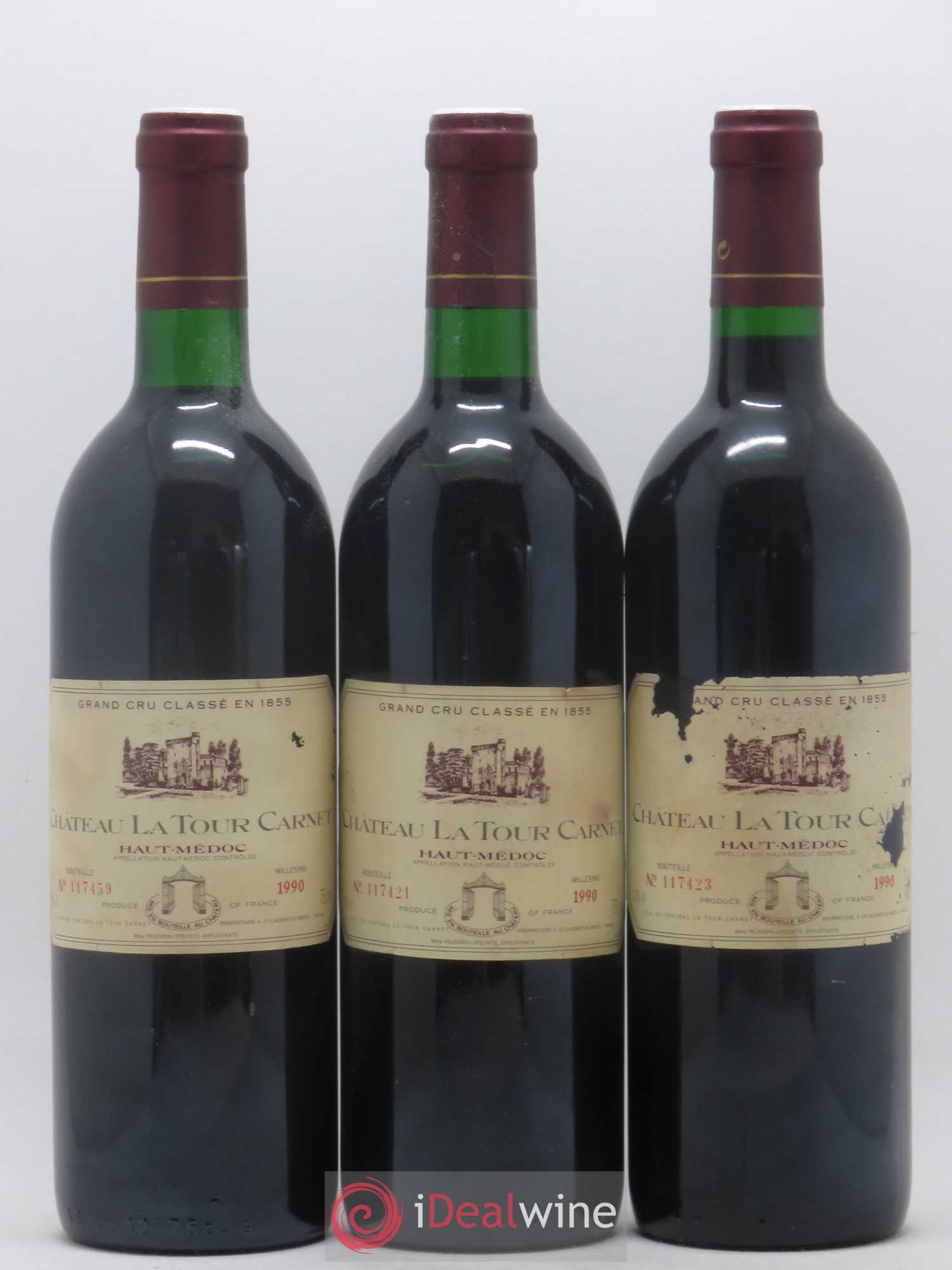 Château la Tour Carnet 4ème Grand Cru Classé 1990 - Lot de 6 bouteilles - 2