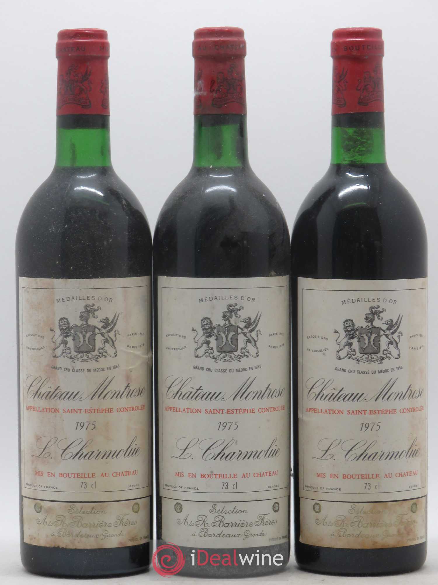 Château Montrose 2ème Grand Cru Classé 1975 - Lot de 3 bouteilles - 0