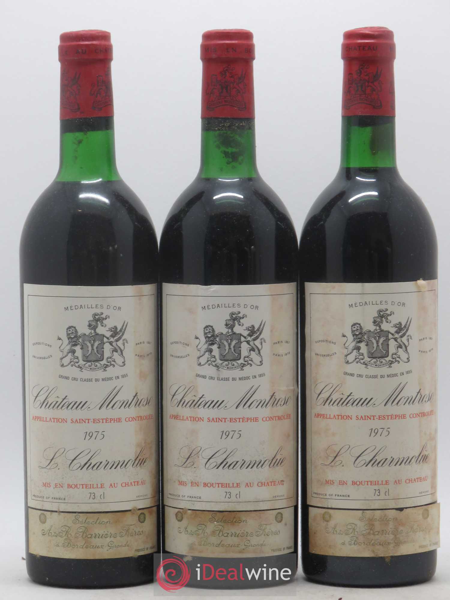 Château Montrose 2ème Grand Cru Classé 1975 - Lot de 3 bouteilles - 0