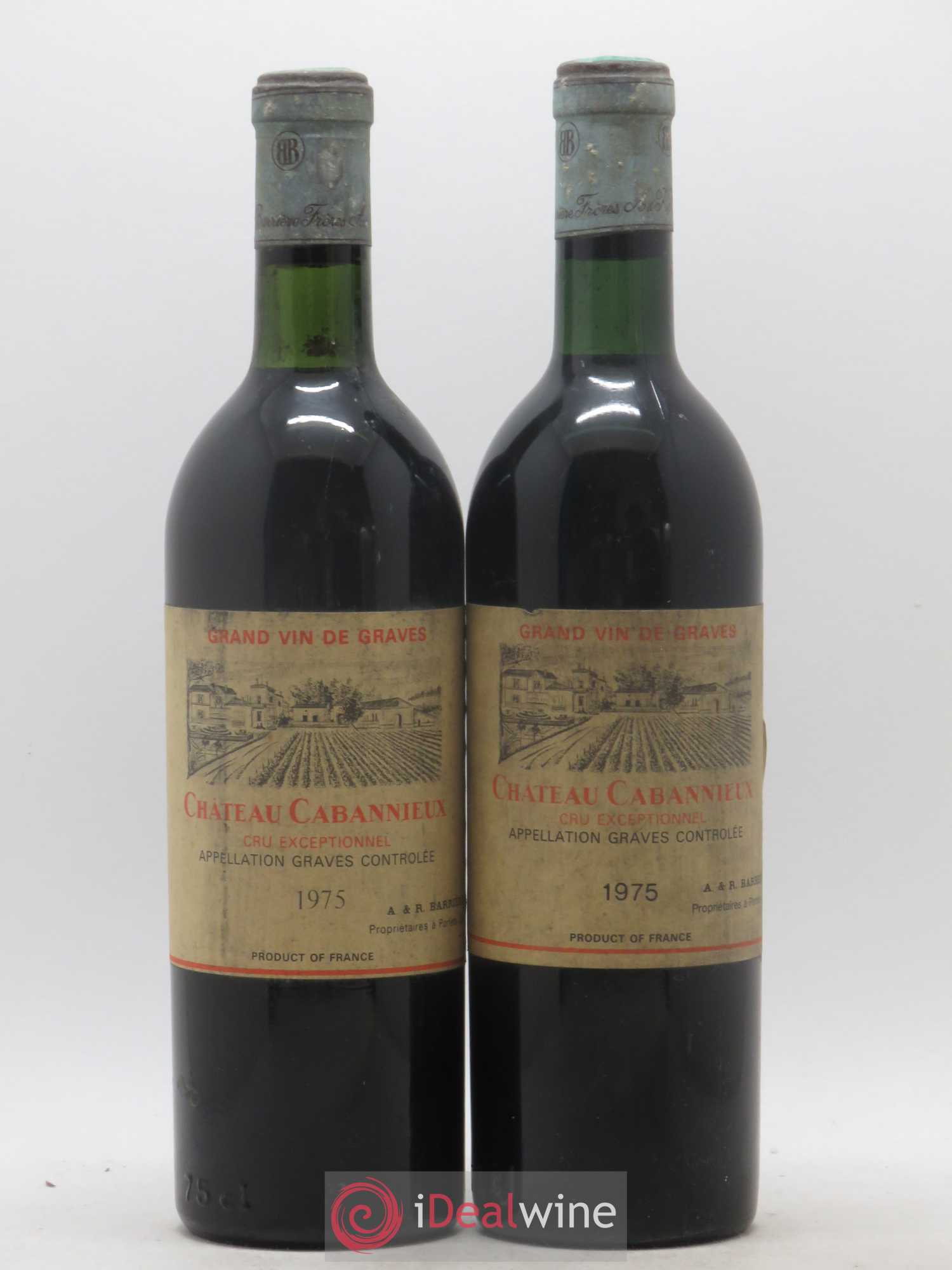Château Cabannieux (sans prix de réserve) 1975 - Lot de 2 bouteilles - 0