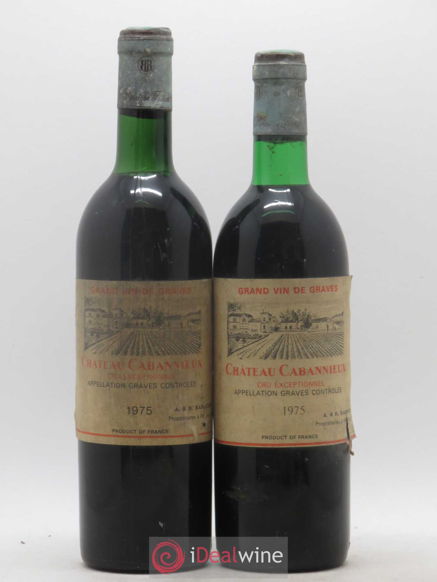 Château Cabannieux (sans prix de réserve) 1975 - Lot de 2 bouteilles - 0