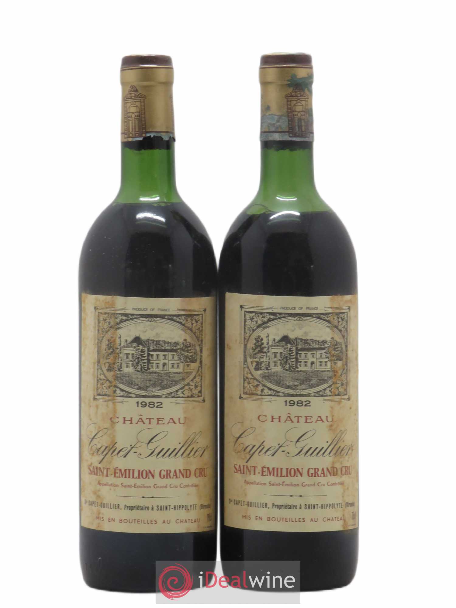 Saint-Émilion Grand Cru Château Capet Guillier 1982 - Lot de 2 bouteilles - 0