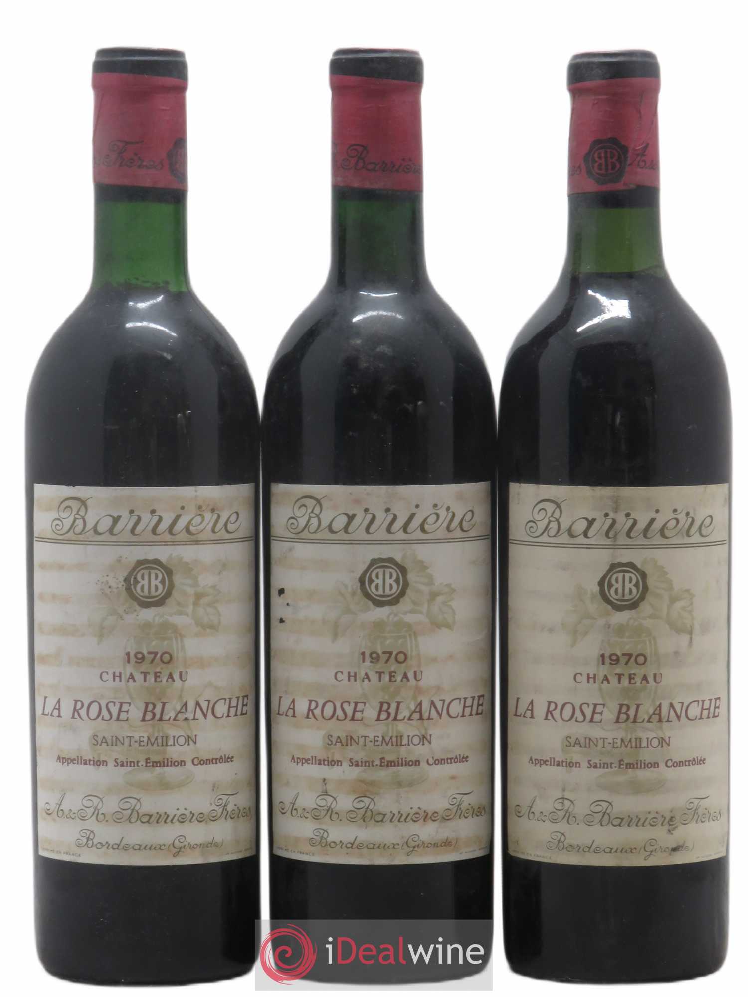 Saint-Émilion Château La Rose Blanche 1970 - Posten von 3 Flaschen - 0