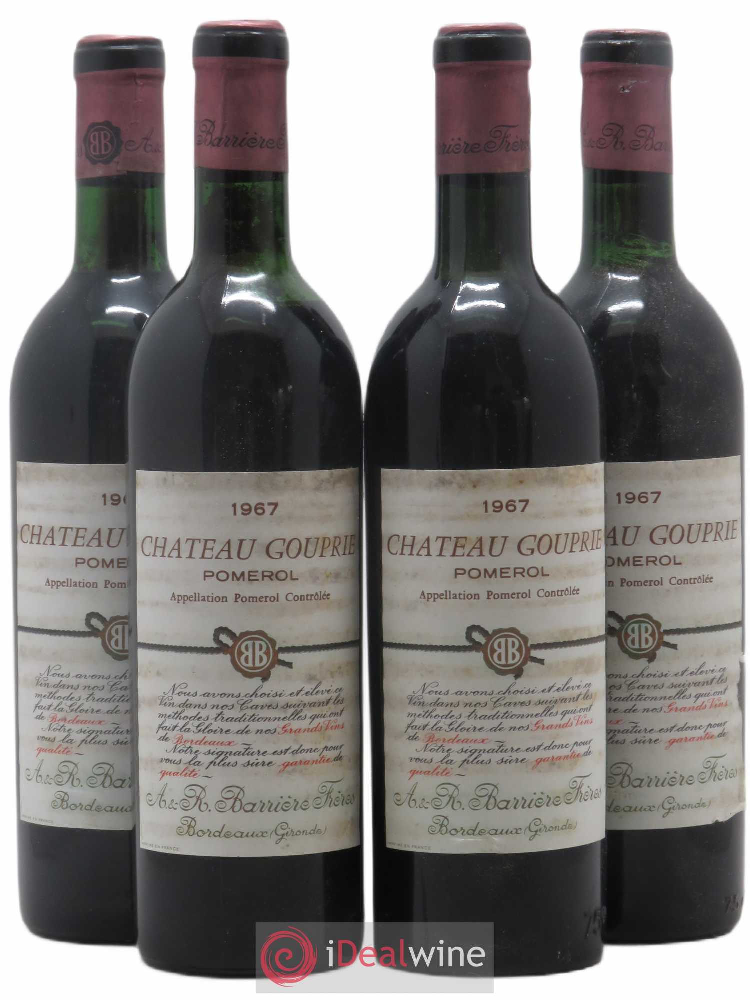 Pomerol Gouprie 1967 - Lot de 4 bouteilles - 0
