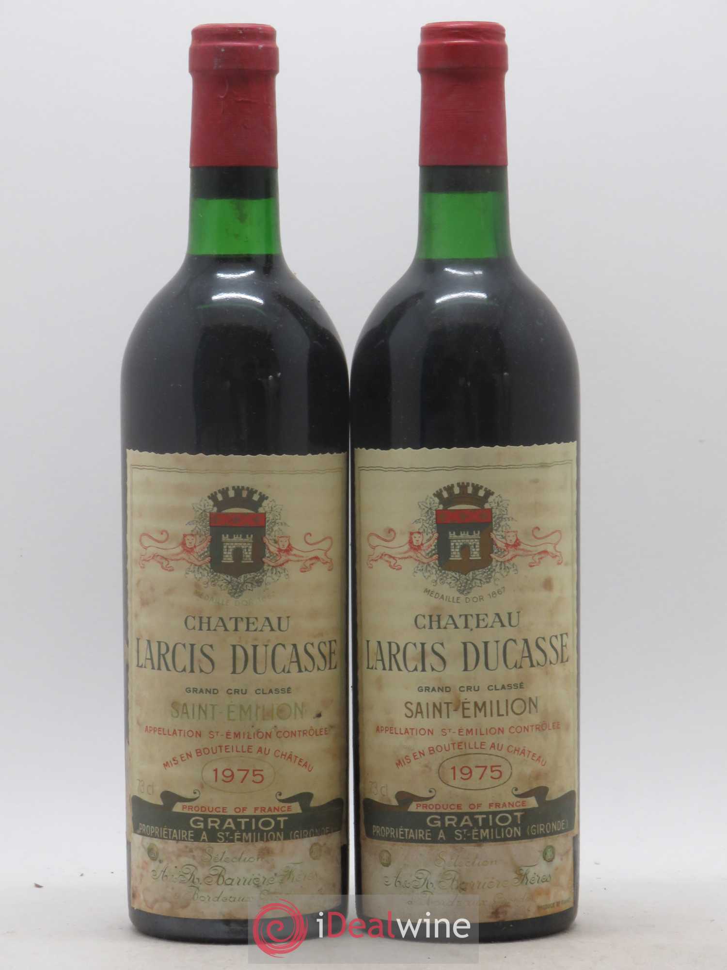Château Larcis Ducasse 1er Grand Cru Classé B 1975 - Lot de 2 bouteilles - 0