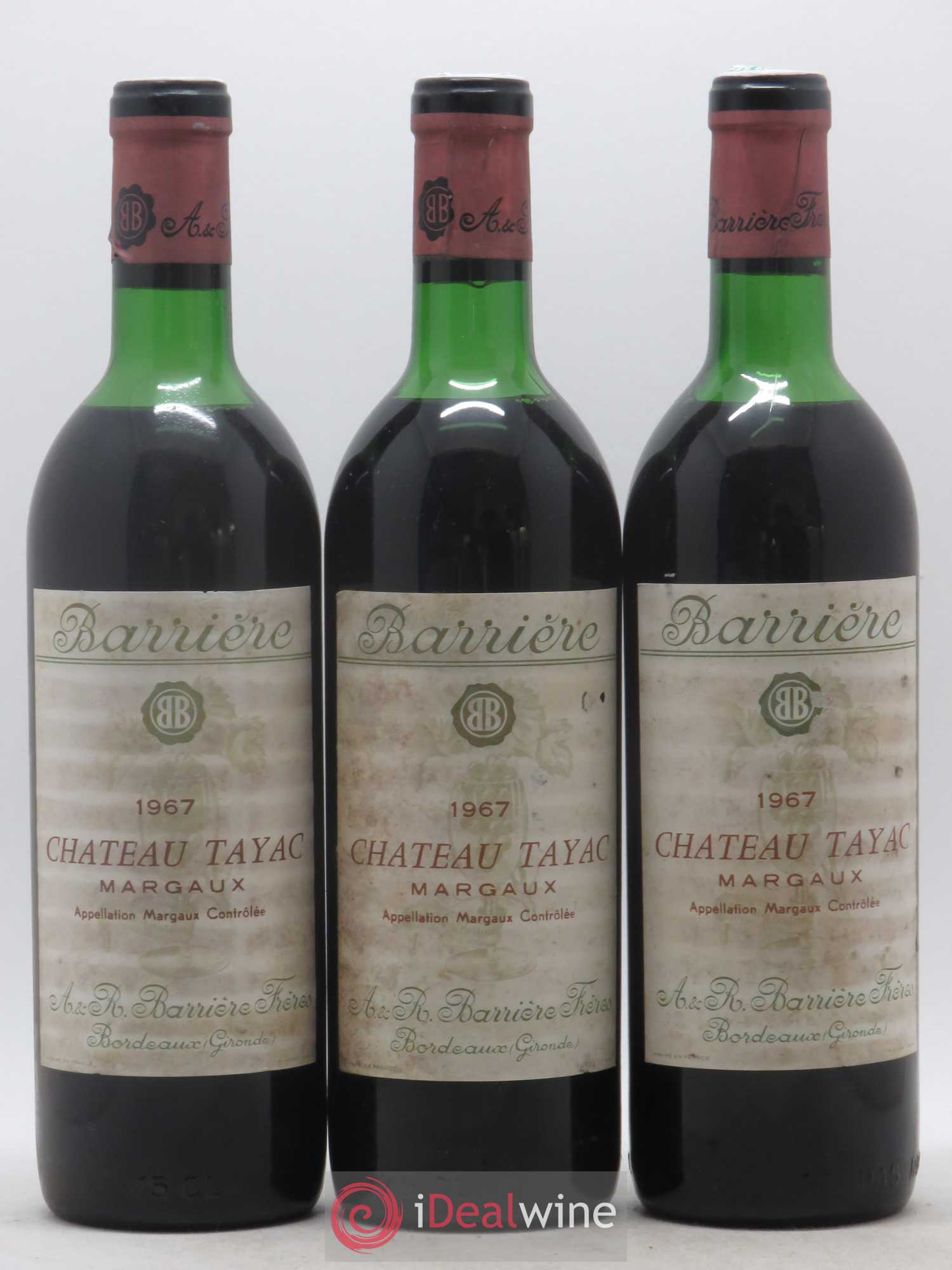 Château Tayac Cru Bourgeois 1967 - Lot de 3 bouteilles - 0