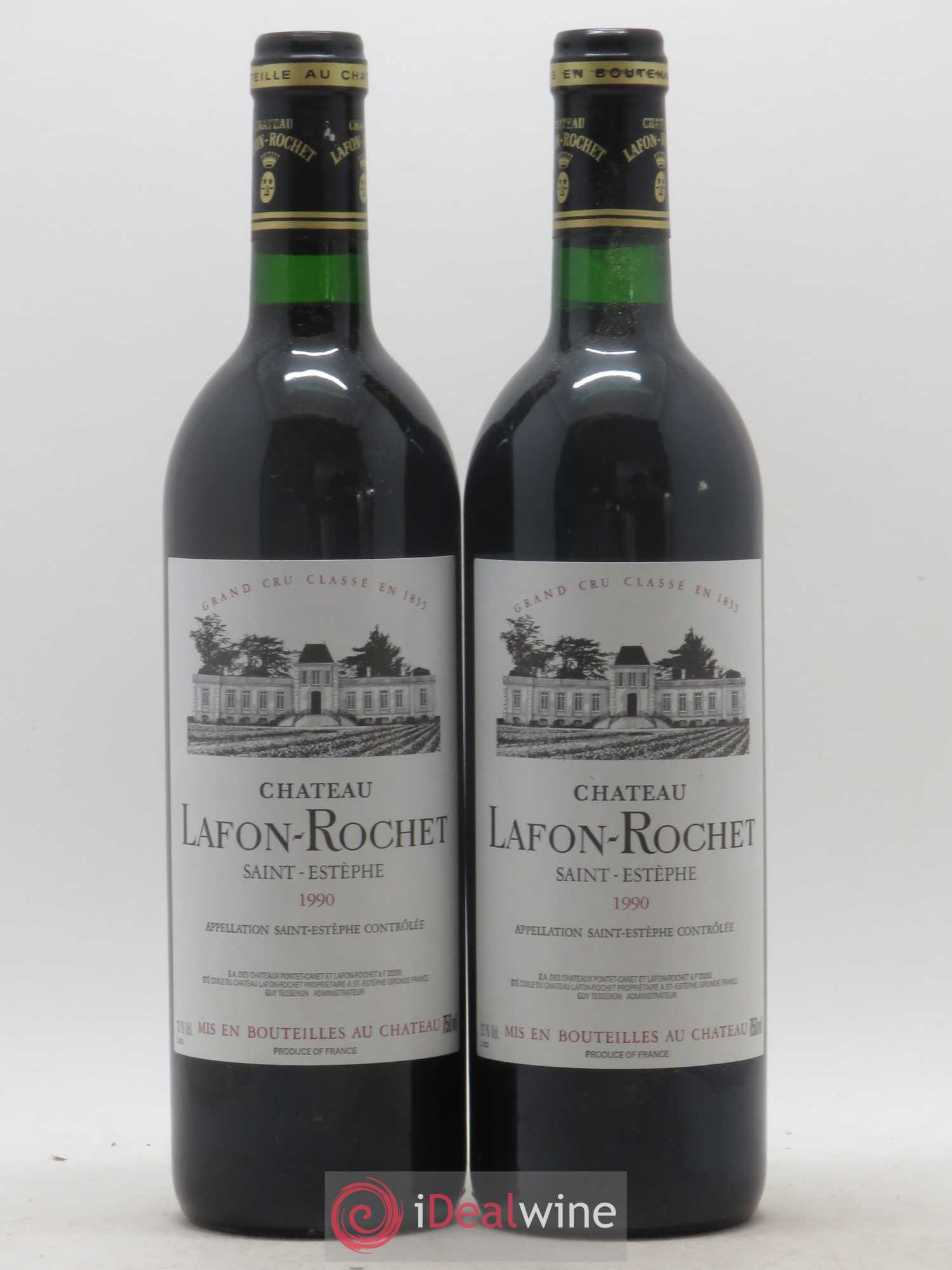 Château Lafon Rochet 4ème Grand Cru Classé 1990 - Lot de 2 bouteilles - 0