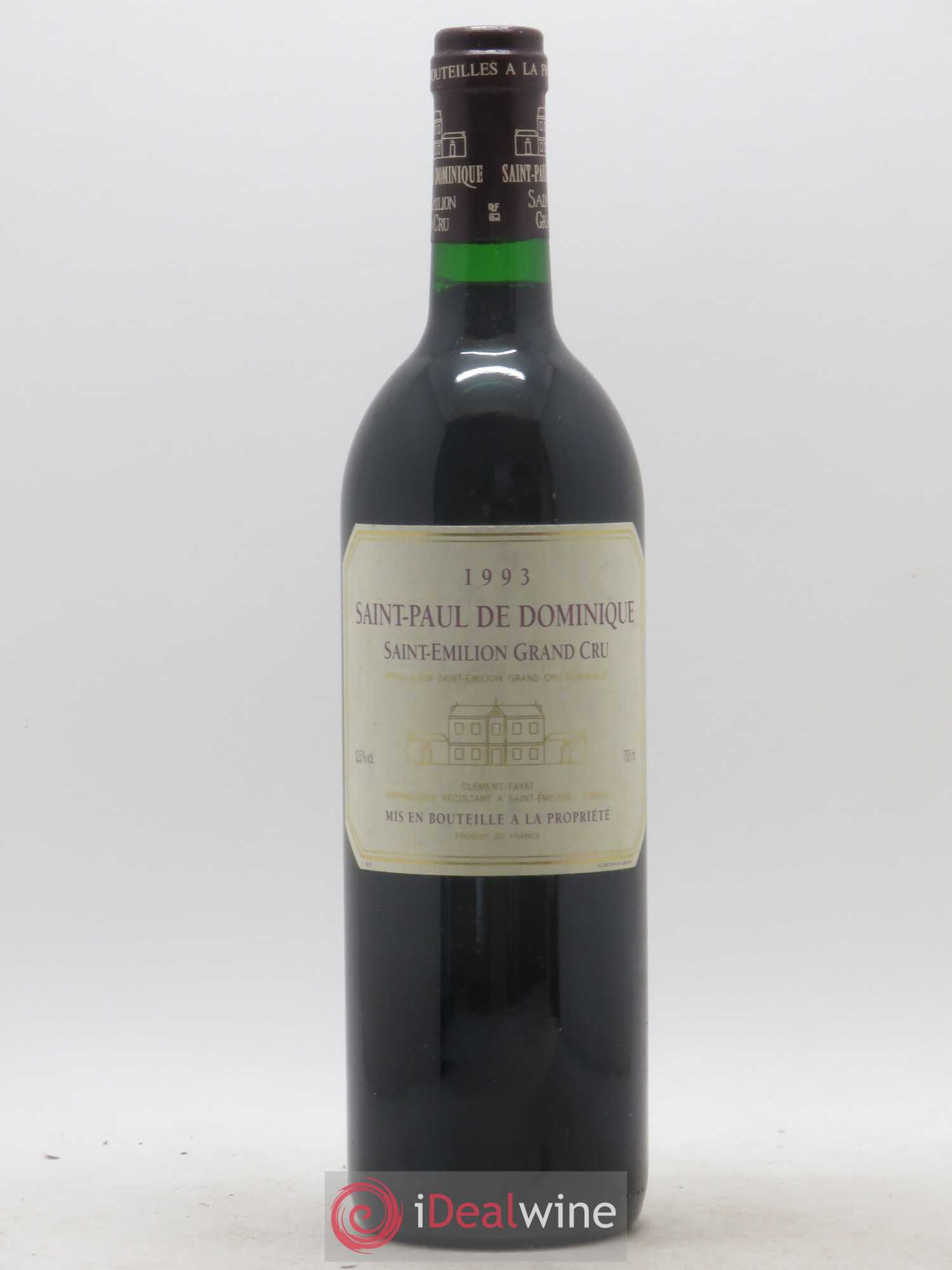 Saint-Émilion Grand Cru Saint Paul la Dominique 1993 - Posten von 1 Flasche - 0