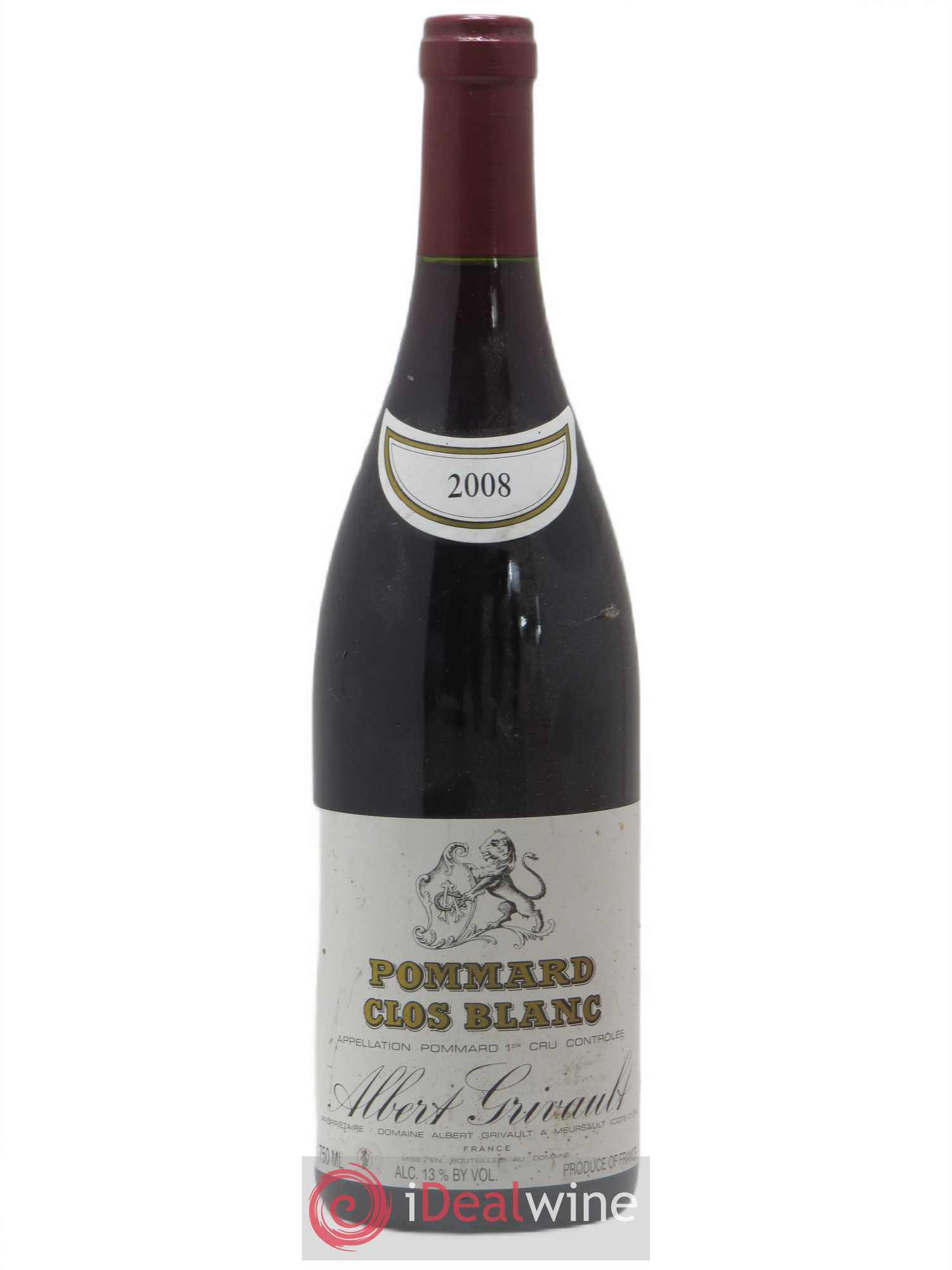Pommard 1er Cru Clos Blanc Albert Grivault 2008 - Lot de 1 bouteille - 0