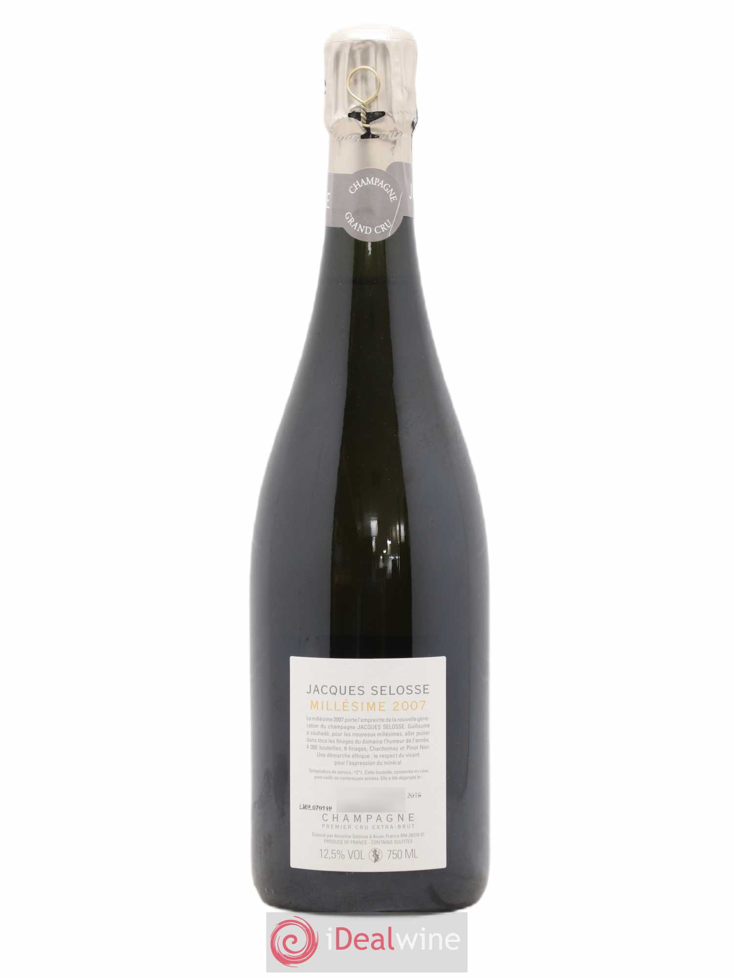 1er Cru Millésimé Extra-Brut Jacques Selosse 2007 - Lot de 1 bouteille - 1