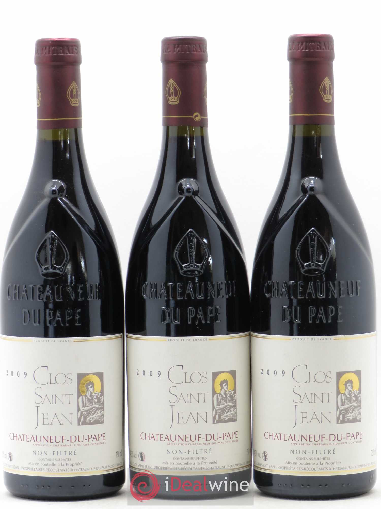 Châteauneuf-du-Pape Clos Saint-Jean Pascal et Vincent Maurel (sans prix de réserve) 2009 - Lot de 3 bouteilles - 0