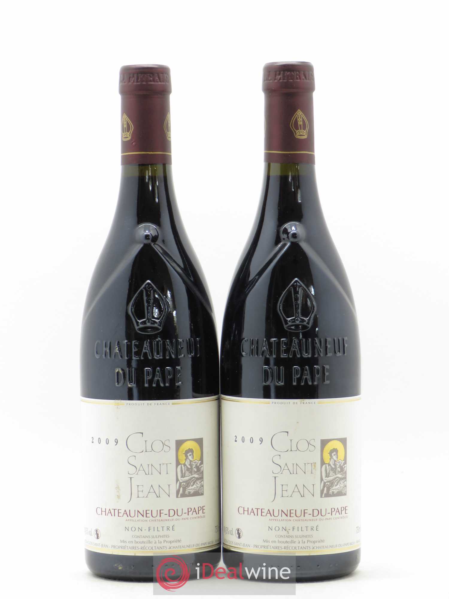 Châteauneuf-du-Pape Clos Saint-Jean Pascal et Vincent Maurel (sans prix de réserve) 2009 - Lot de 2 bouteilles - 0