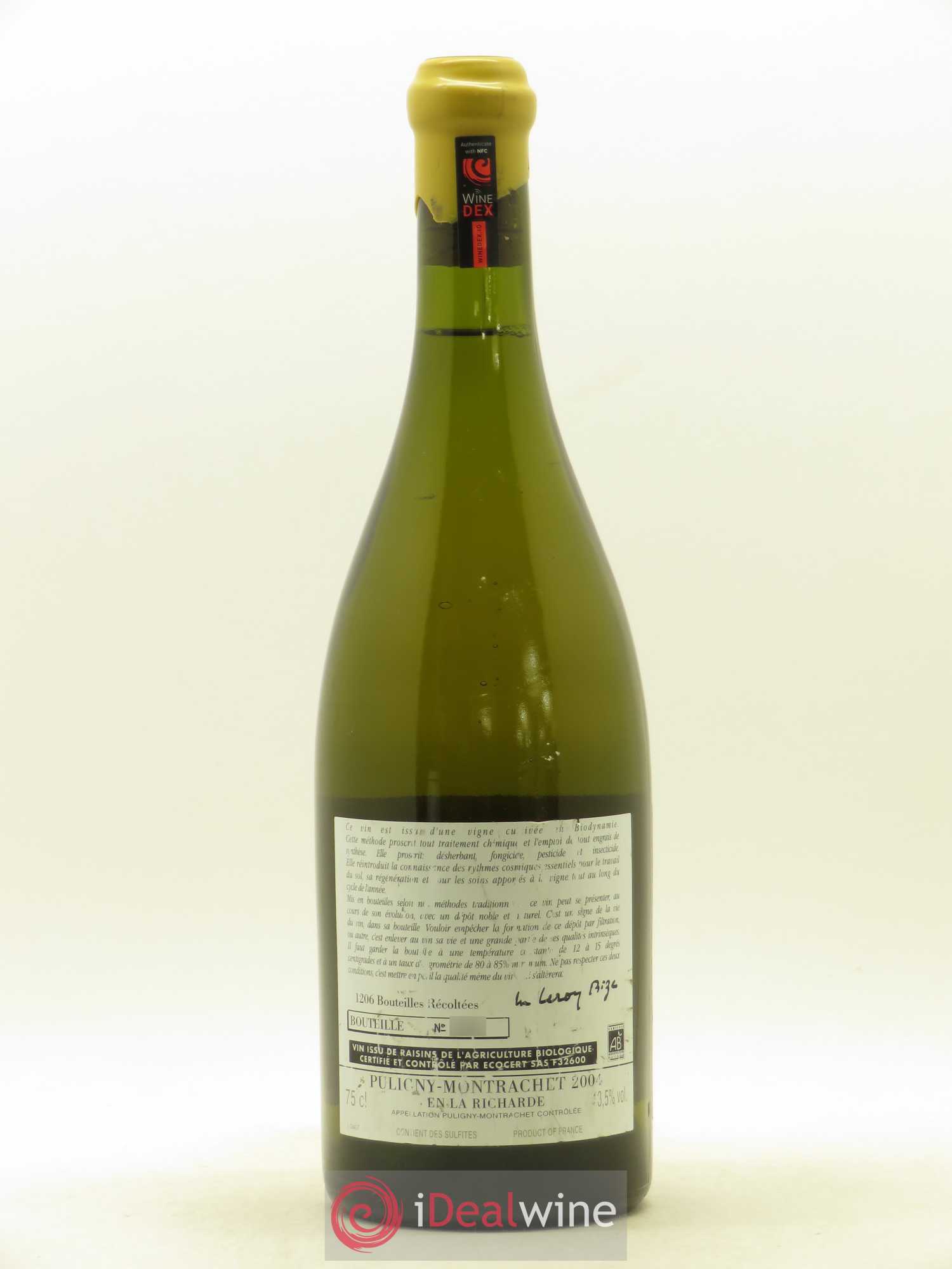 Puligny-Montrachet En La Richarde d'Auvenay (Domaine) 2004 - Lot de 1 bouteille - 1