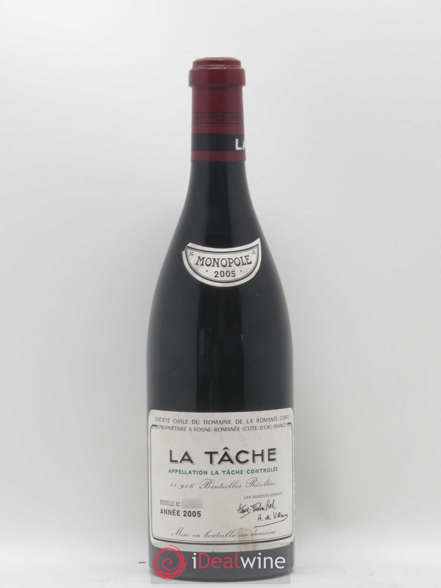 La Tâche Grand Cru Domaine de la Romanée-Conti 2005 - Lot de 1 bouteille - 0