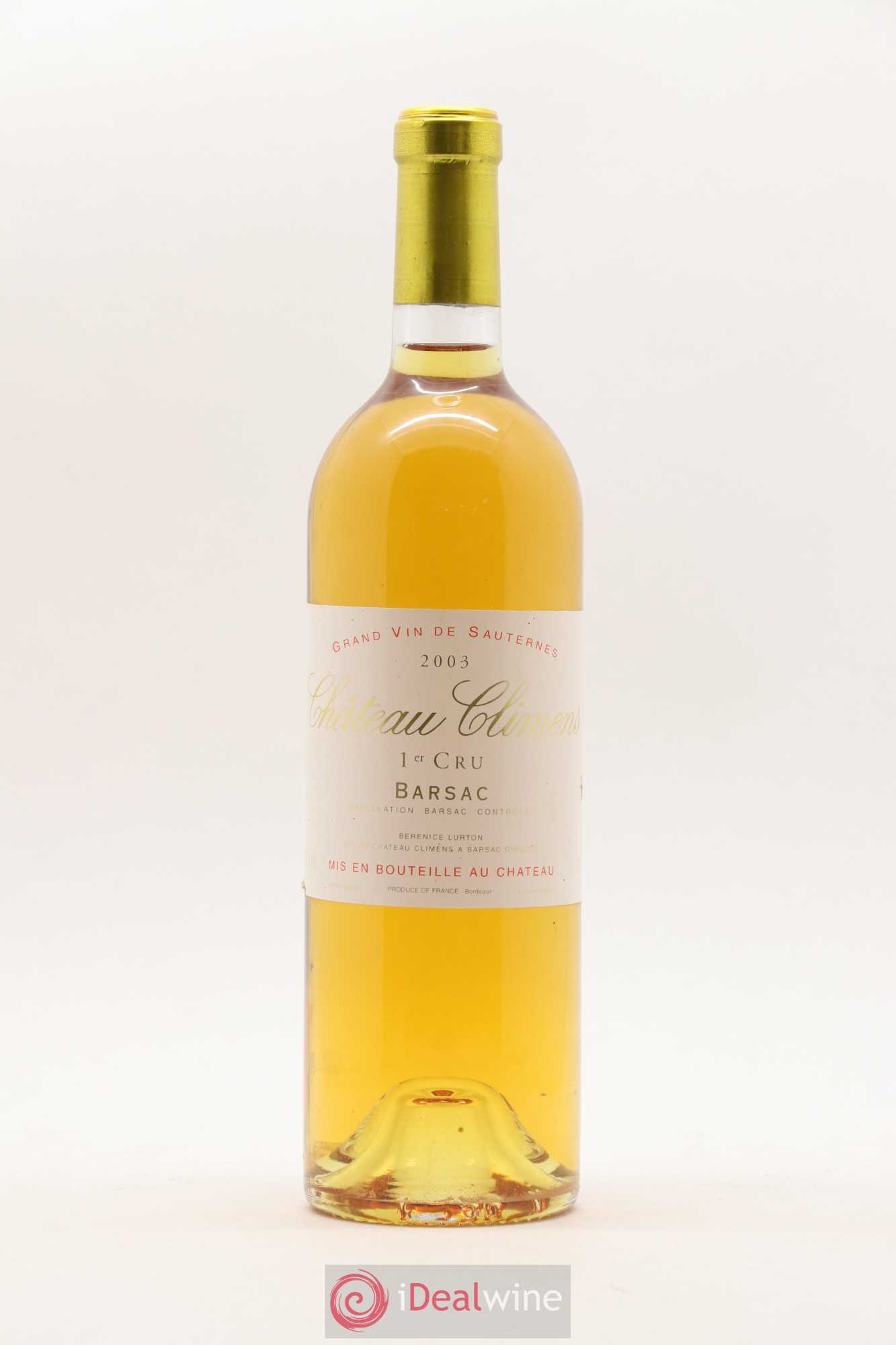 Château Climens 1er Grand Cru Classé 2003 - Lotto di 1 bottiglia - 0