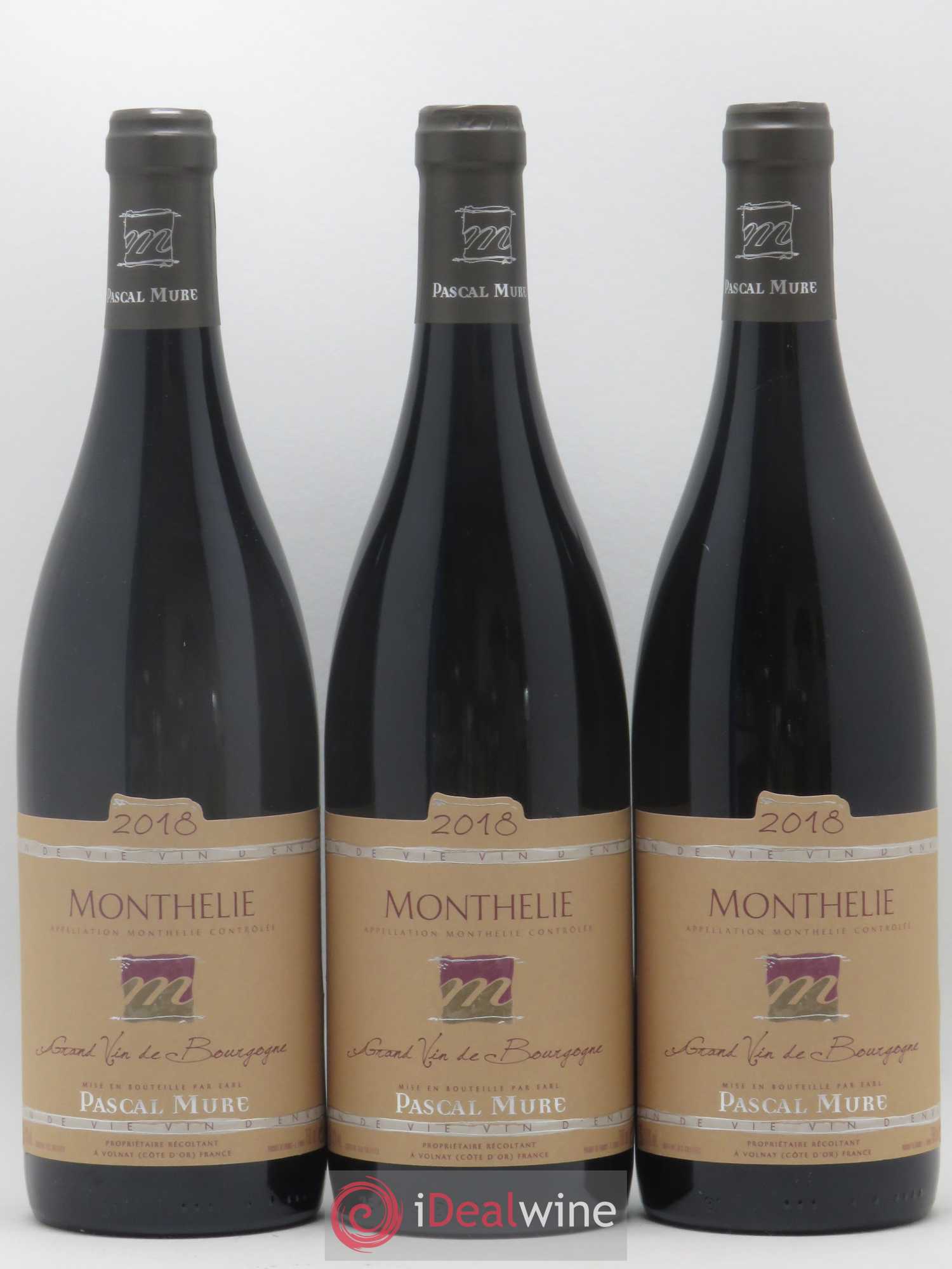 Monthélie Domaine Pascal Mure 2018 - Lot de 6 bouteilles - 1