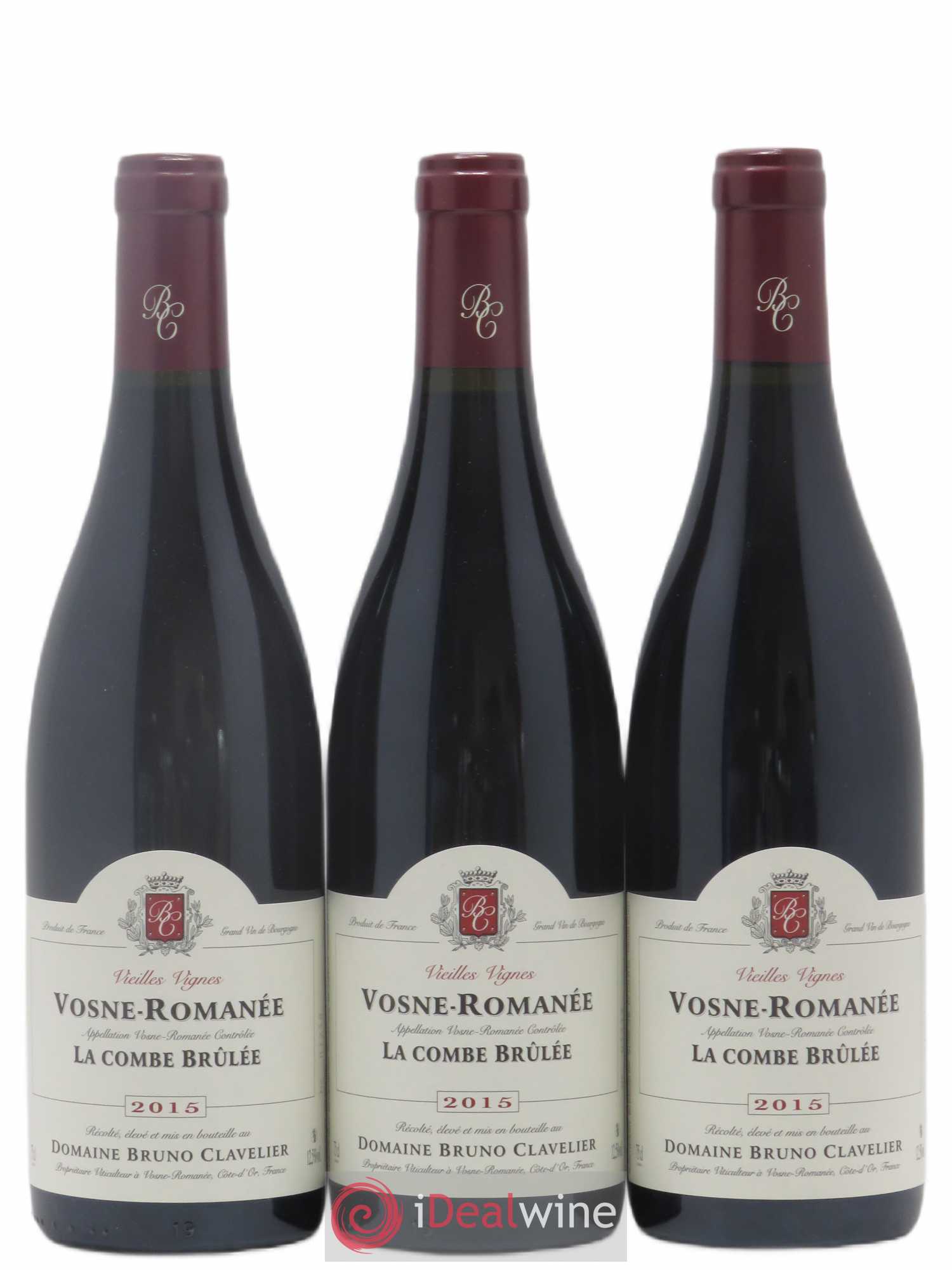 Vosne-Romanée Vieilles vignes La Combe Brûlée Bruno Clavelier 2015 - Lot de 3 bouteilles - 0