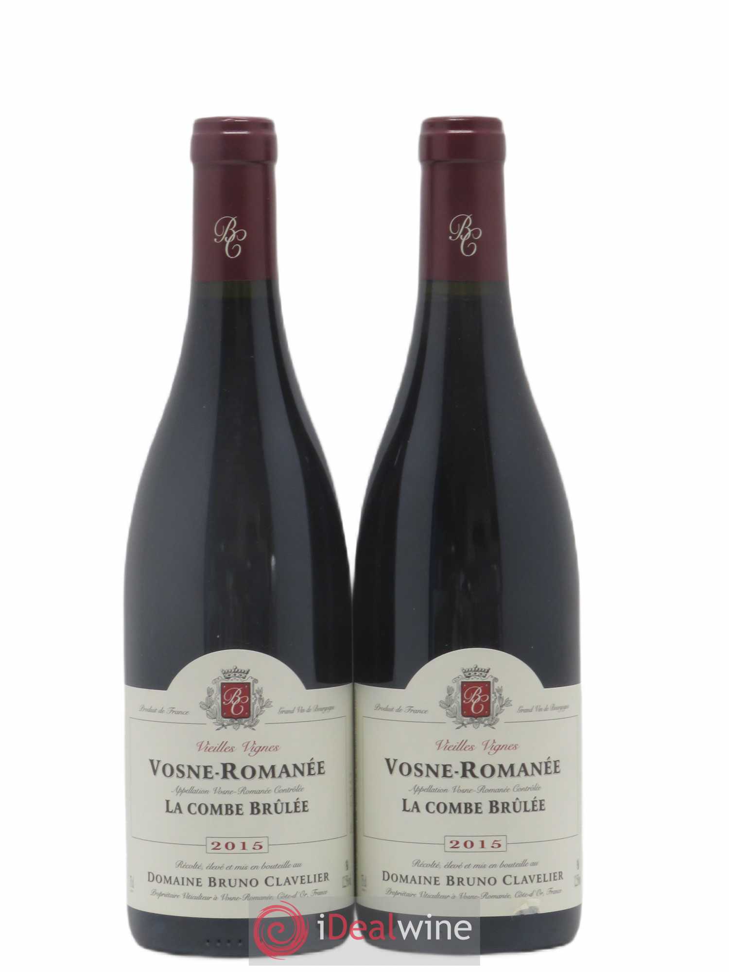 Vosne-Romanée Vieilles vignes La Combe Brûlée Bruno Clavelier (sans prix de réserve) 2015 - Lot de 2 bouteilles - 0