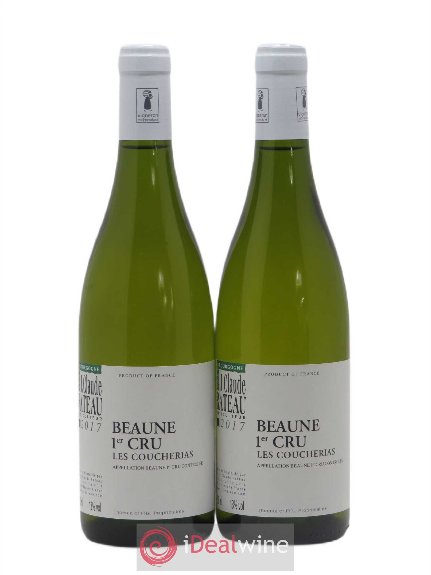 Beaune 1er Cru Les Coucherias Domaine J-C Rateau (sans prix de réserve) 2017 - Posten von 2 Flaschen - 0