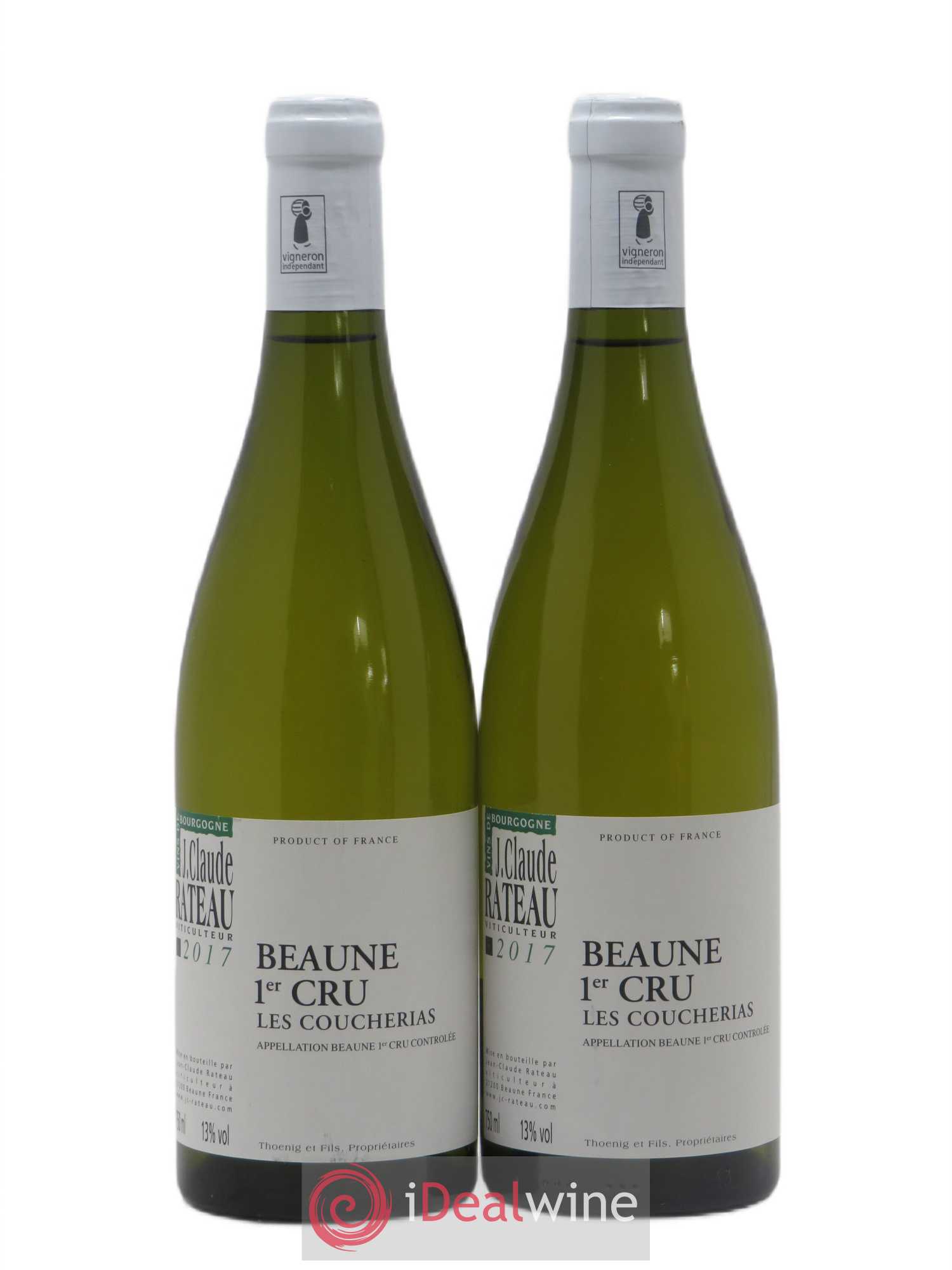 Beaune 1er Cru Les Coucherias Domaine J-C Rateau (sans prix de réserve) 2017 - Posten von 2 Flaschen - 0