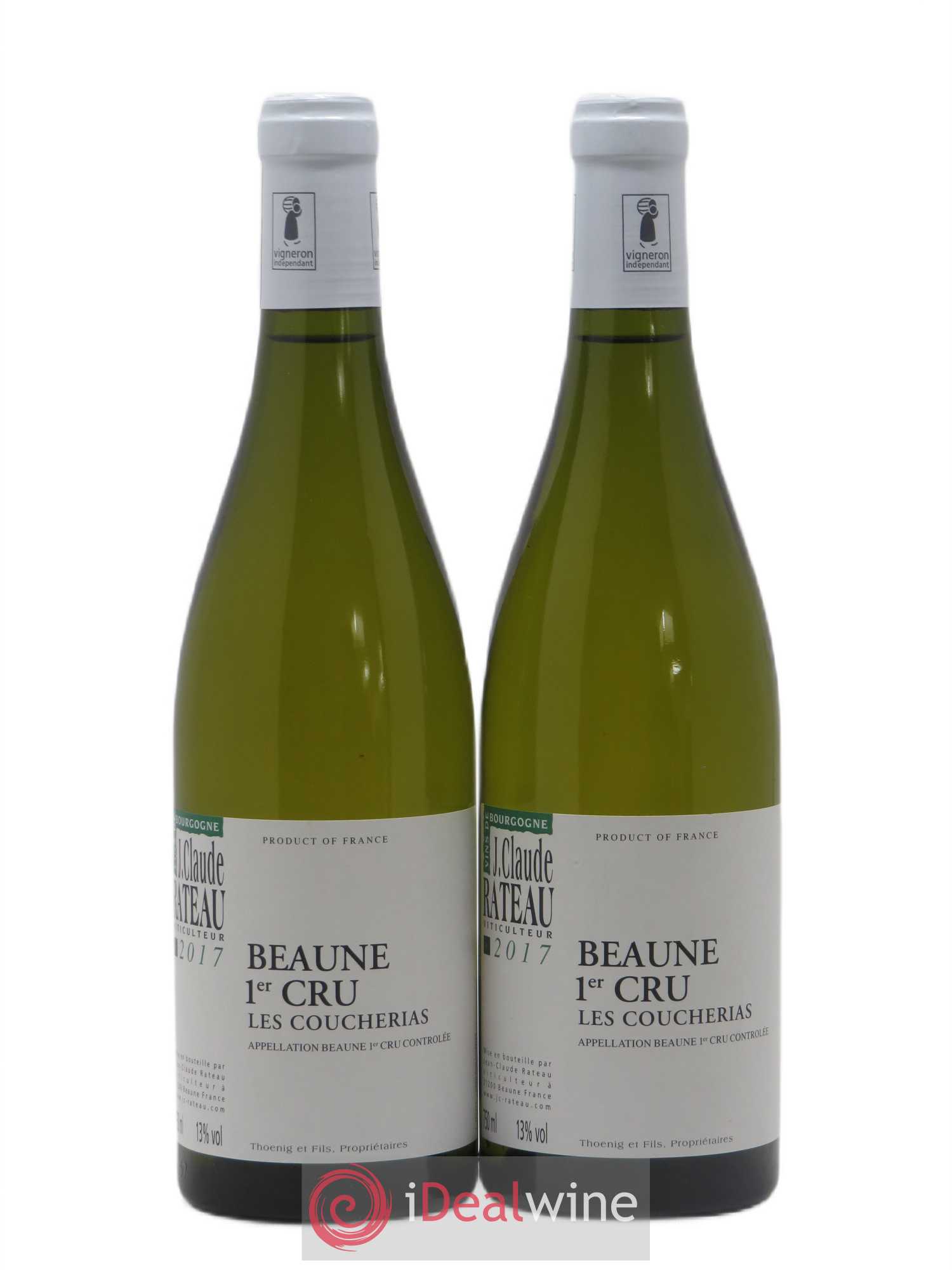 Beaune 1er Cru Les Coucherias Domaine J-C Rateau (sans prix de réserve) 2017 - Posten von 2 Flaschen - 0