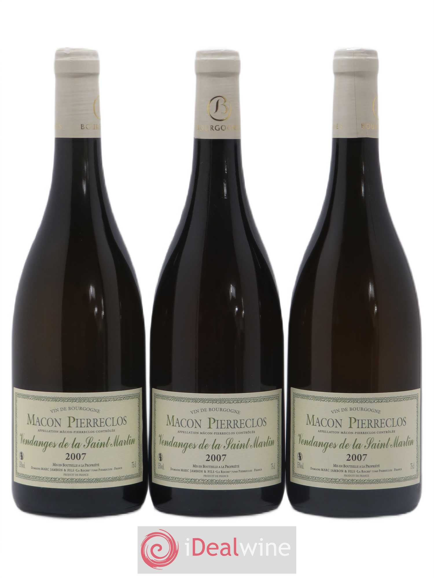 Mâcon Pierreclos Vendanges de la Saint-Martin Domaine Jambon (sans prix de réserve) 2007 - Lot de 3 bouteilles - 0