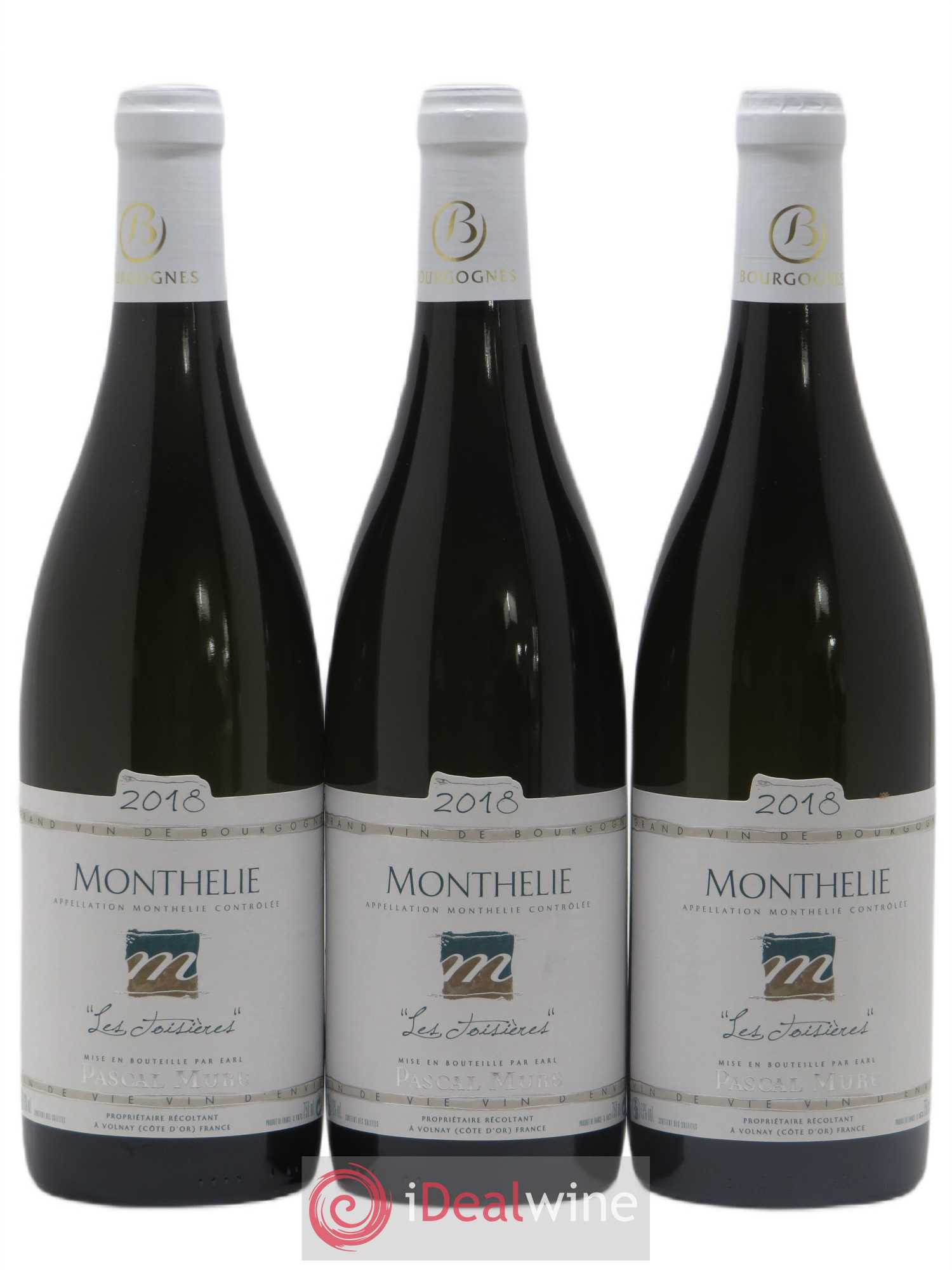 Monthélie Les Toisieres Domaine Pascal Mure 2018 - Posten von 3 Flaschen - 0