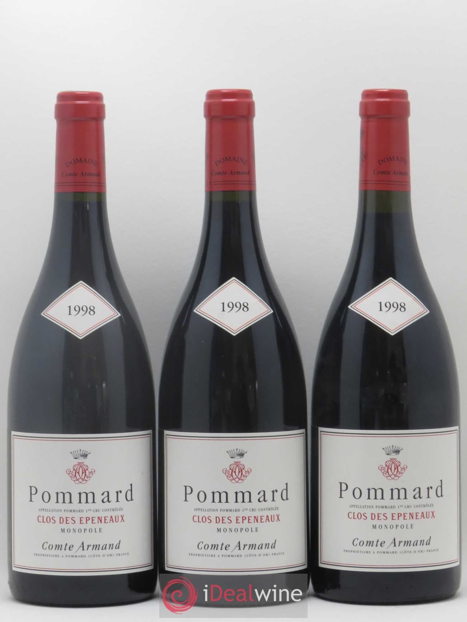 Pommard 1er Cru Clos des Epeneaux Comte Armand 1998 - Lot de 3 bouteilles - 0