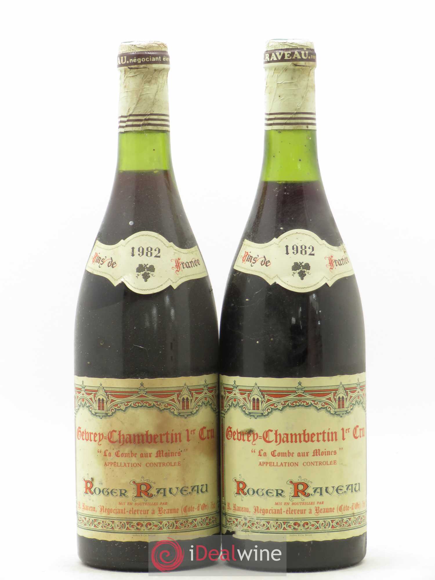 Gevrey-Chambertin 1er Cru La Combe aux Moines Domaine Raveau 1982 - Lot de 2 bouteilles - 0