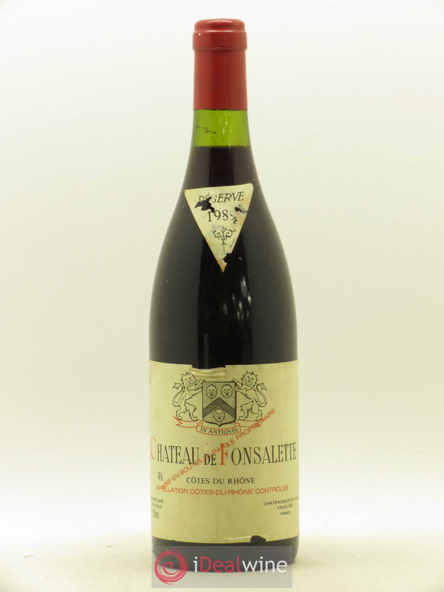 Côtes-du-Rhône Château de Fonsalette Emmanuel Reynaud 1989 - Lot de 1 bouteille - 0