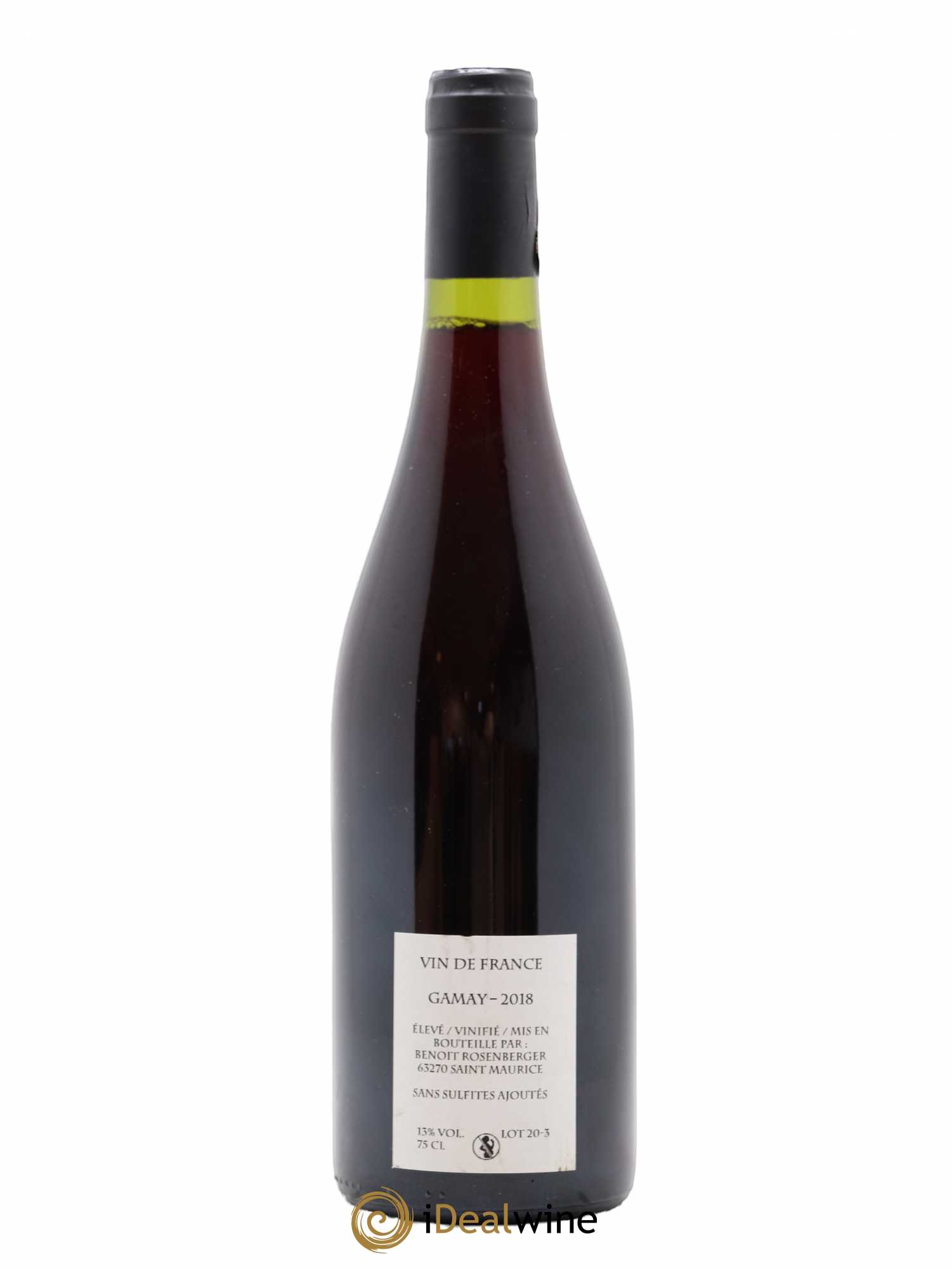 Vin de France Verre de Terre Loup des Vignes Benoit Rosenberger 2018 - Lot de 1 bouteille - 1