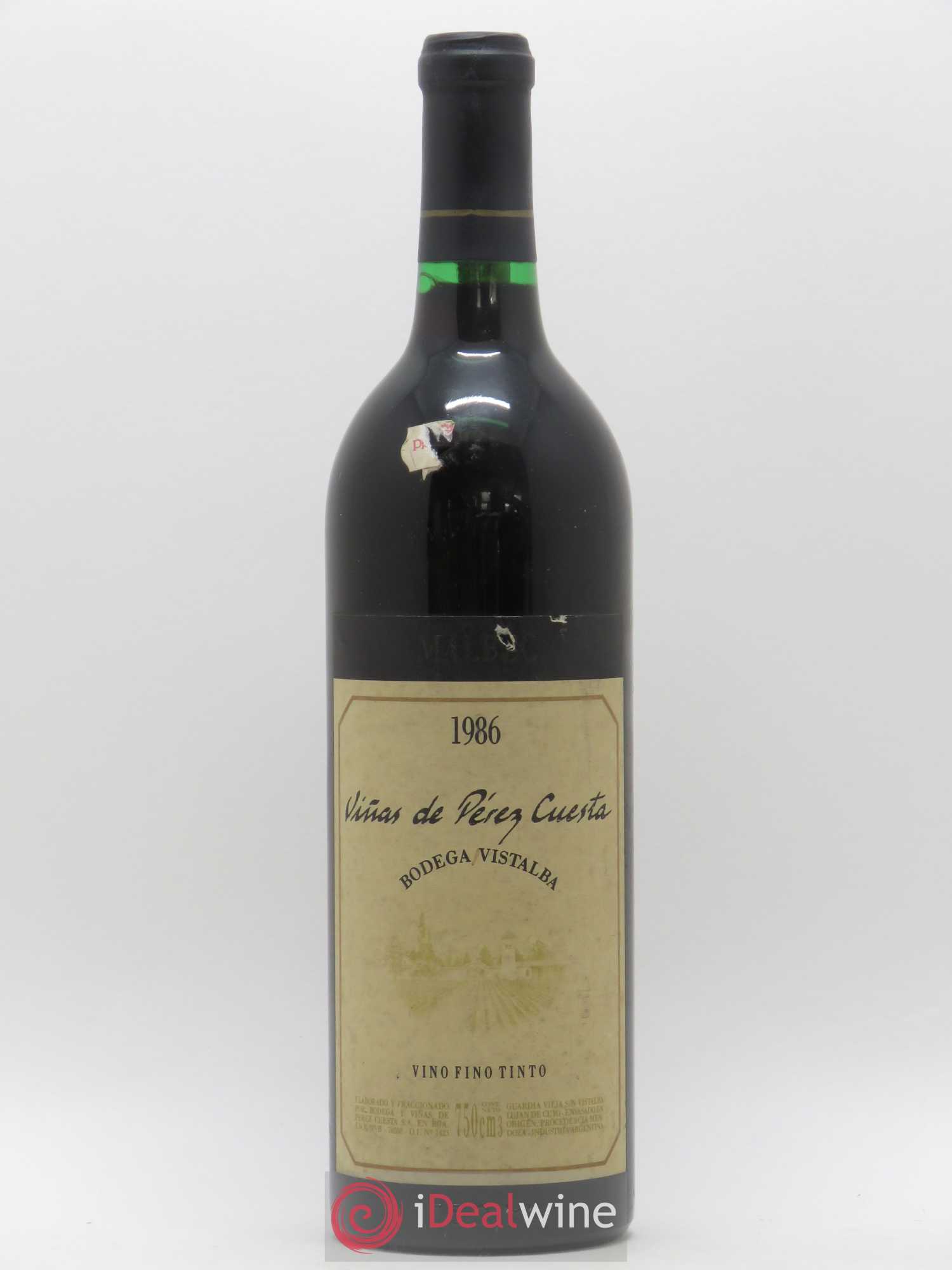 Vins Etrangers Argentine Mendoza Malbec Vinas de Perez Cuesta Bodega Vistabla 1986 - Posten von 1 Flasche - 0