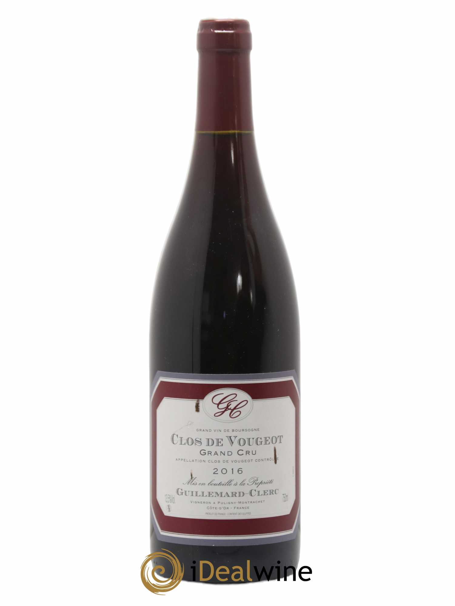 Clos de Vougeot Grand Cru Guillemard Clerc 2016 - Lot de 1 bouteille - 0