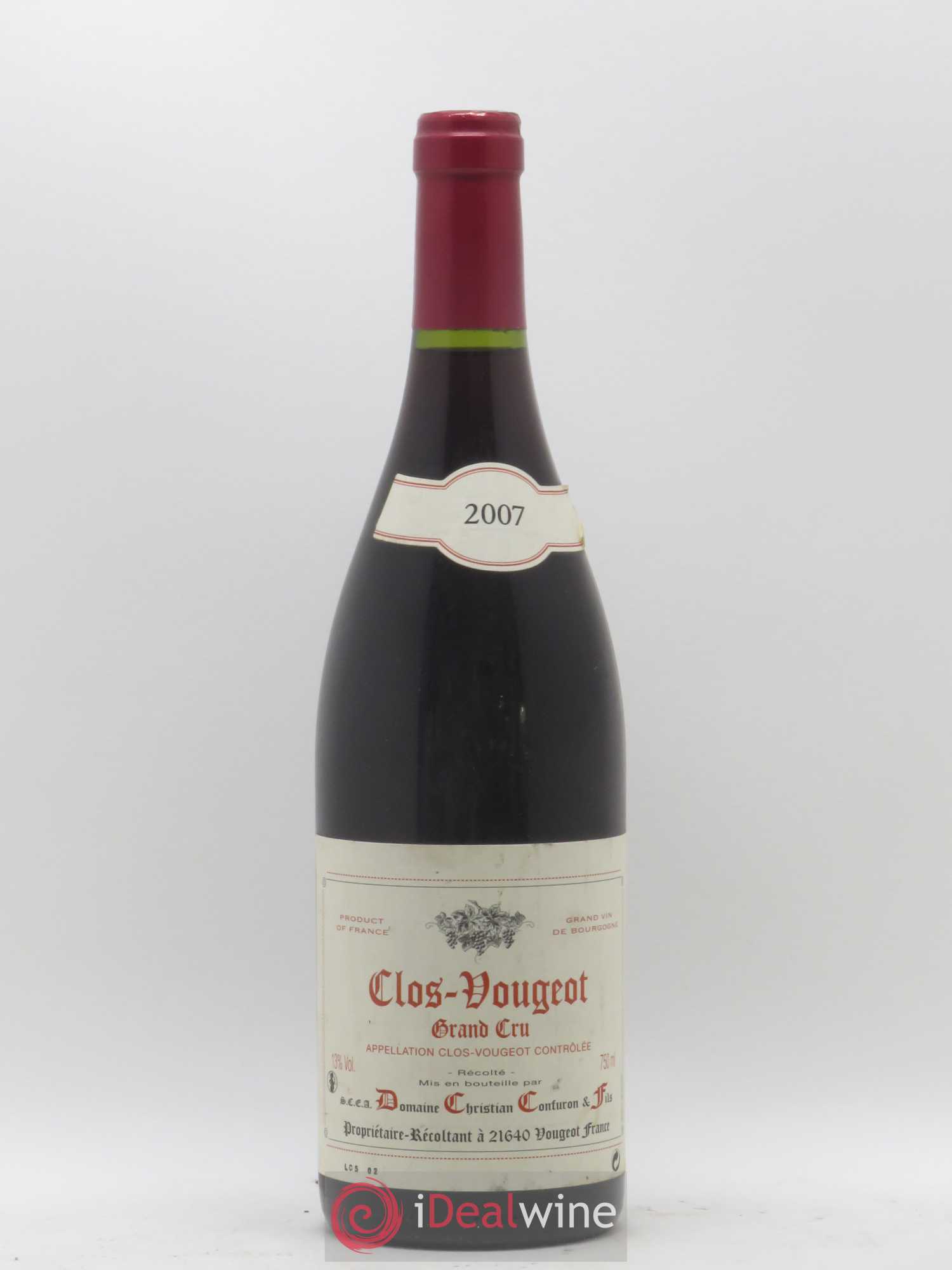 Clos de Vougeot Grand Cru Christian Confuron 2007 - Lot de 1 bouteille - 0