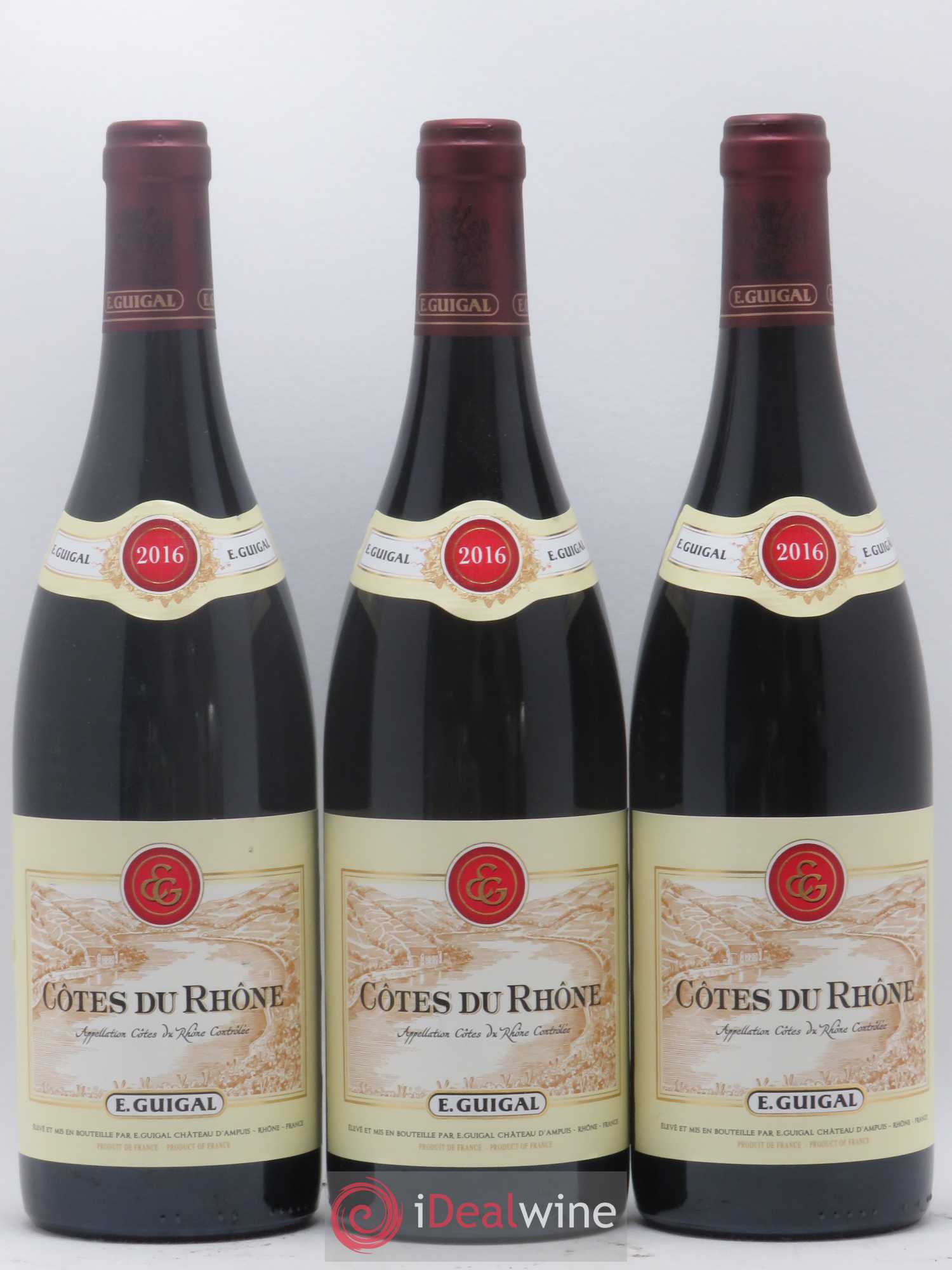 Côtes-du-Rhône Guigal (sans prix de réserve) 2016 - Lot de 3 bouteilles - 0