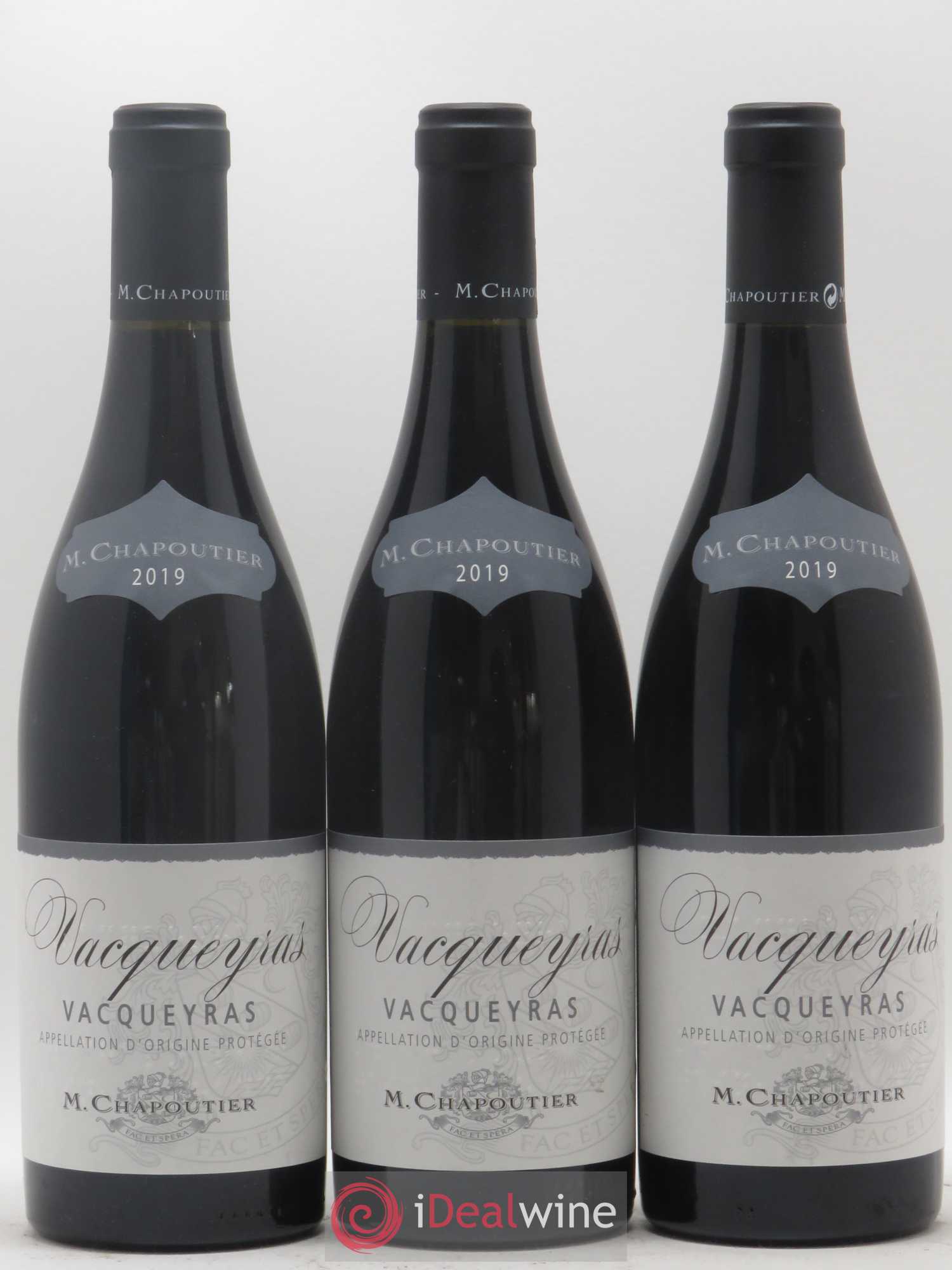 Vacqueyras Chapoutier (sans prix de réserve) 2019 - Posten von 3 Flaschen - 0