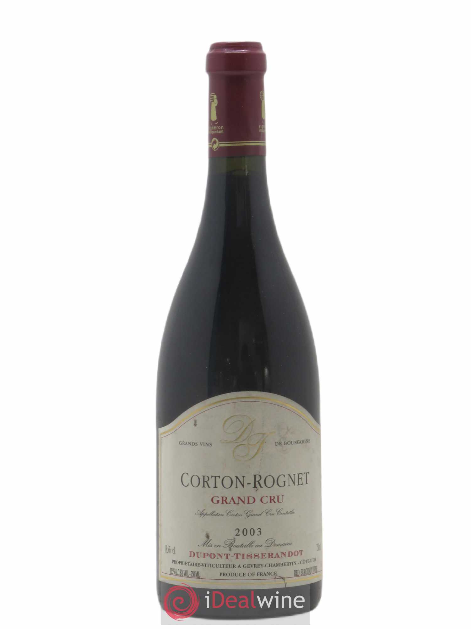 Corton Grand Cru Le Rognet Dupont-Tisserandot (Domaine) 2003 - Lot de 1 bouteille - 0