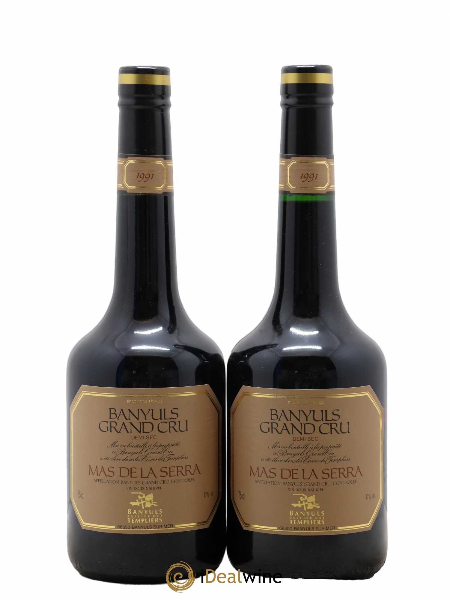 Banyuls Grand Cru Demi Sec Mas De La Serra Caves des Templiers 1991 - Posten von 2 Flaschen - 0