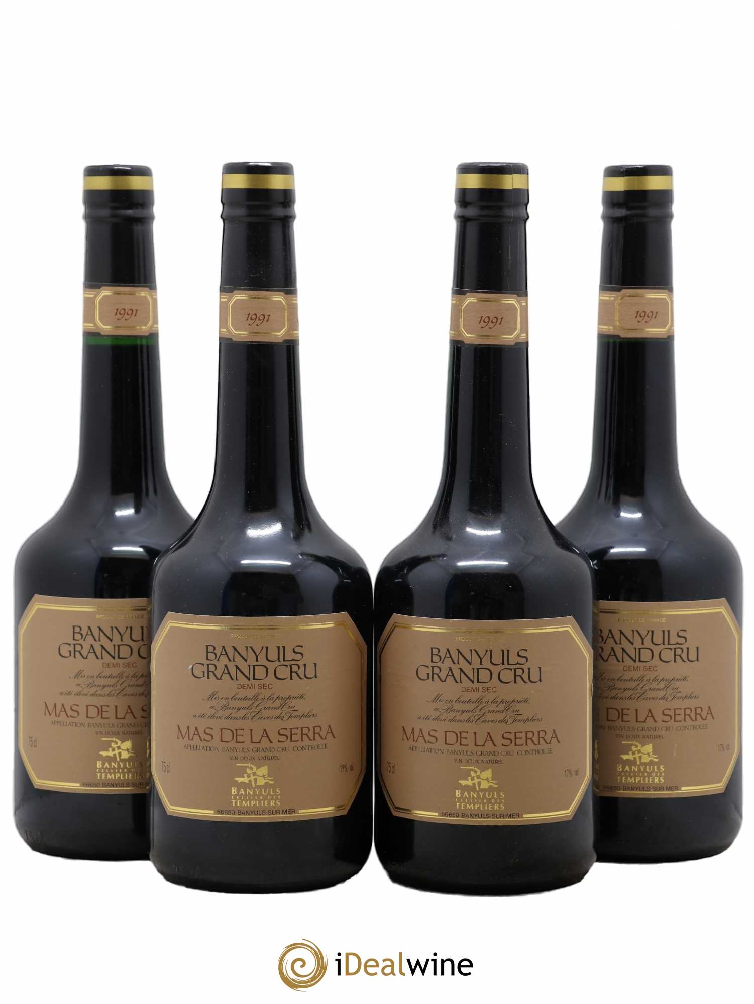 Banyuls Grand Cru Demi Sec Mas De La Serra Caves des Templiers 1991 - Posten von 4 Flaschen - 0